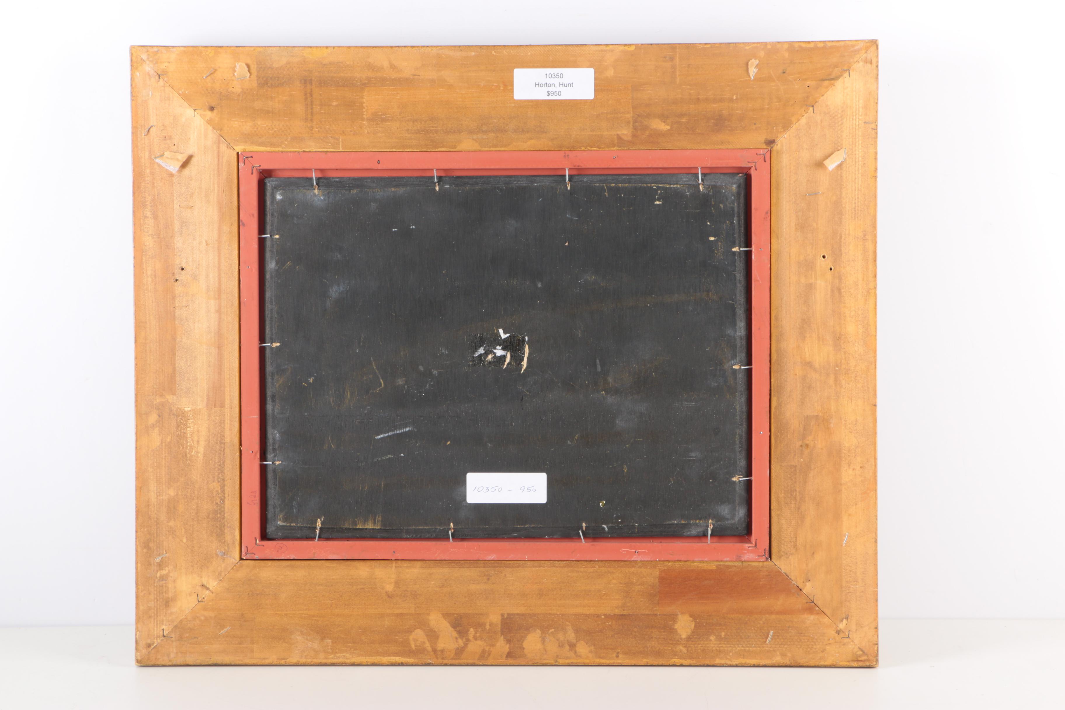 Horton Oil Painting on Board Hunting Scene