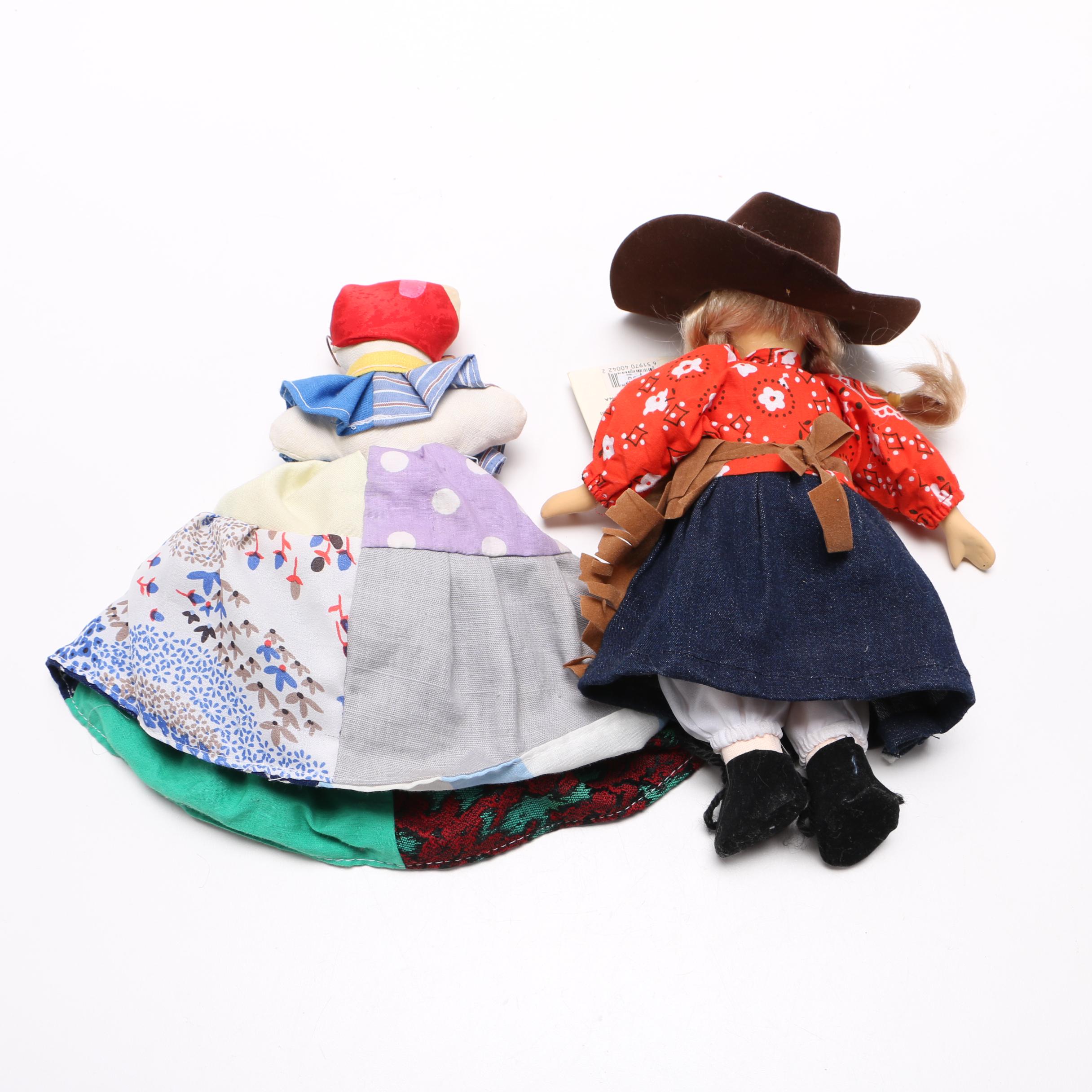 Dolls in Mexican Style Dress, a Flip Doll, and a Doll in Western Style Dress