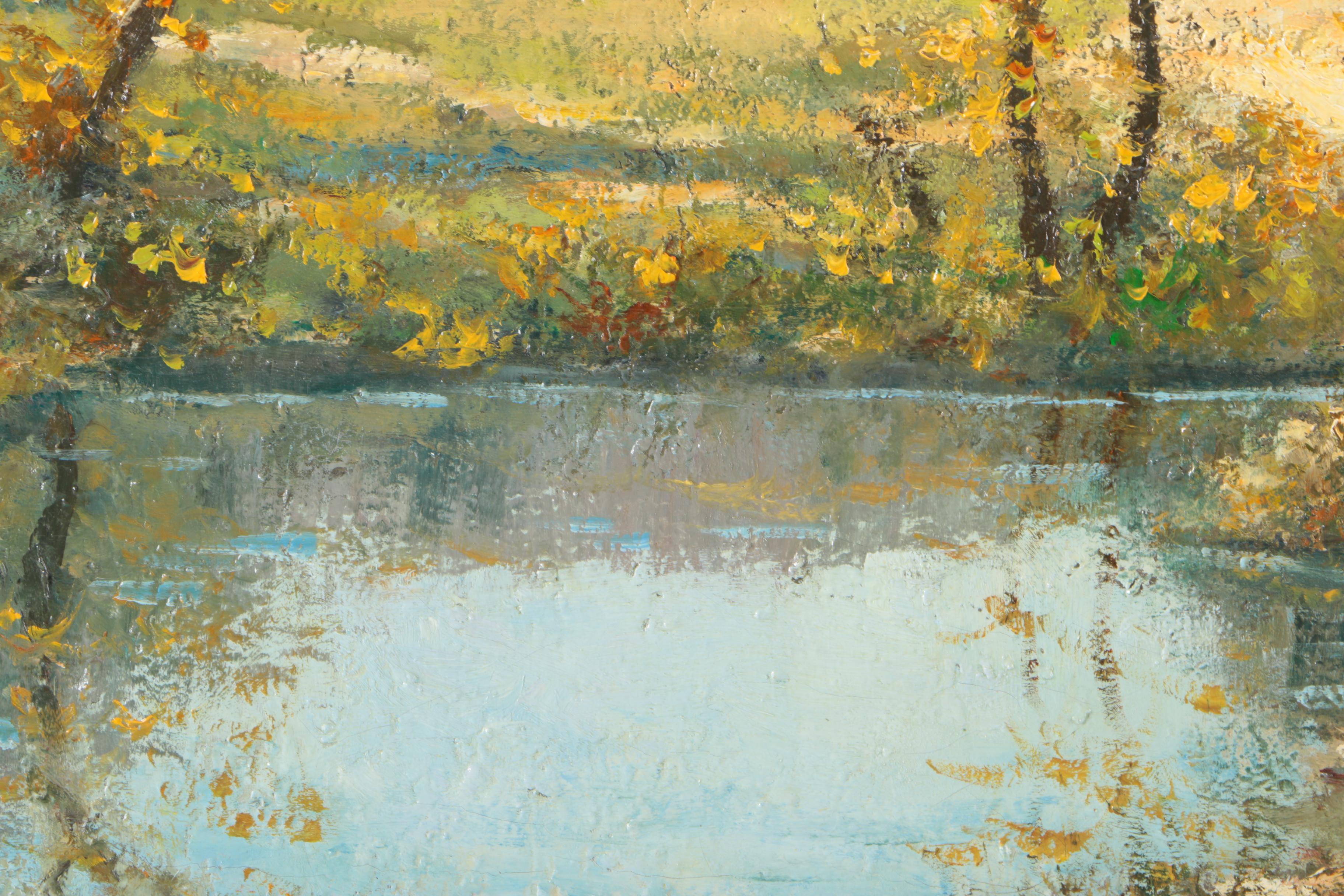 Donato Cervellino Oil Painting on Canvas Village Landscape