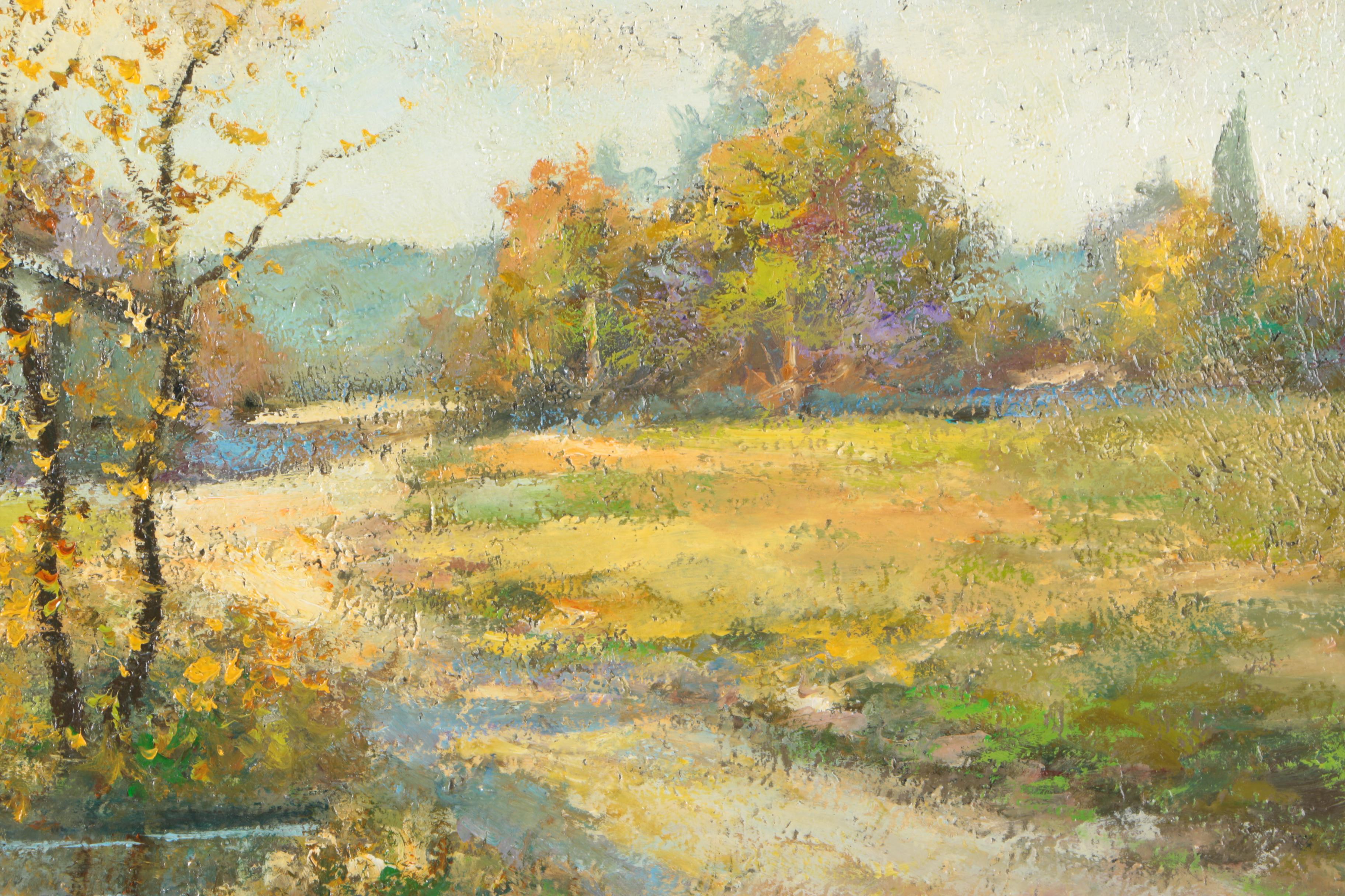 Donato Cervellino Oil Painting on Canvas Village Landscape