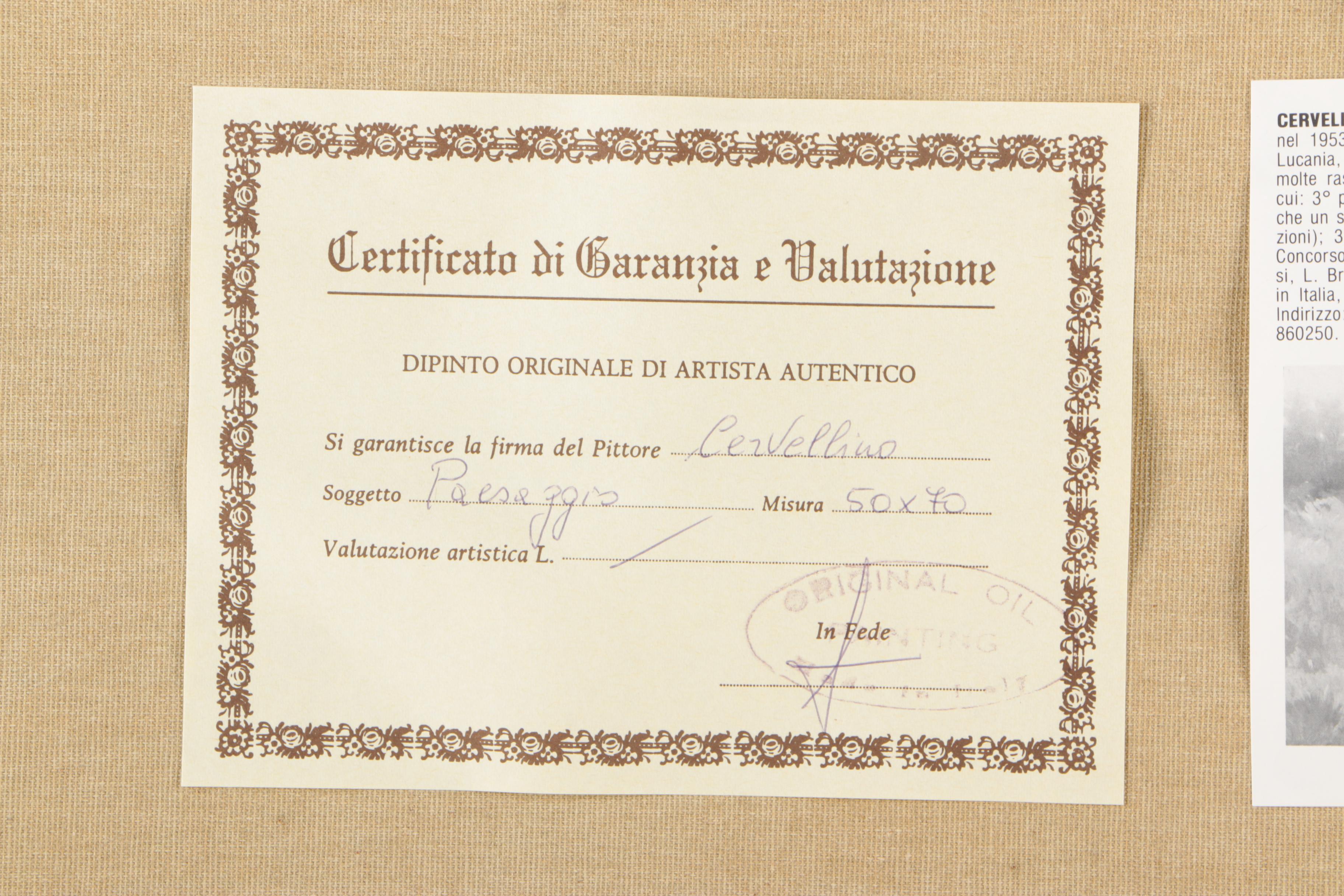 Donato Cervellino Oil Painting on Canvas Village Landscape