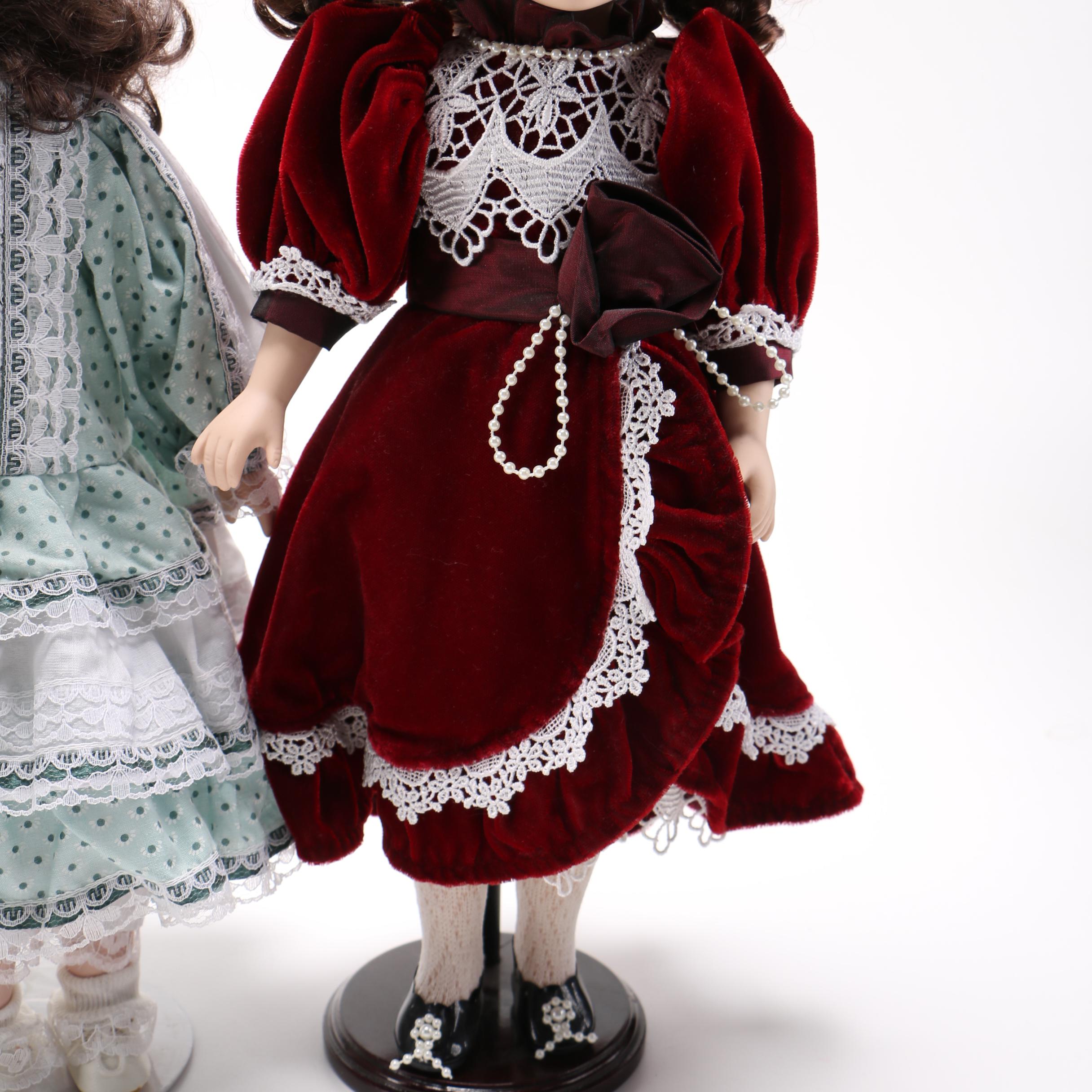 Collection of Victorian Style Porcelain Dolls