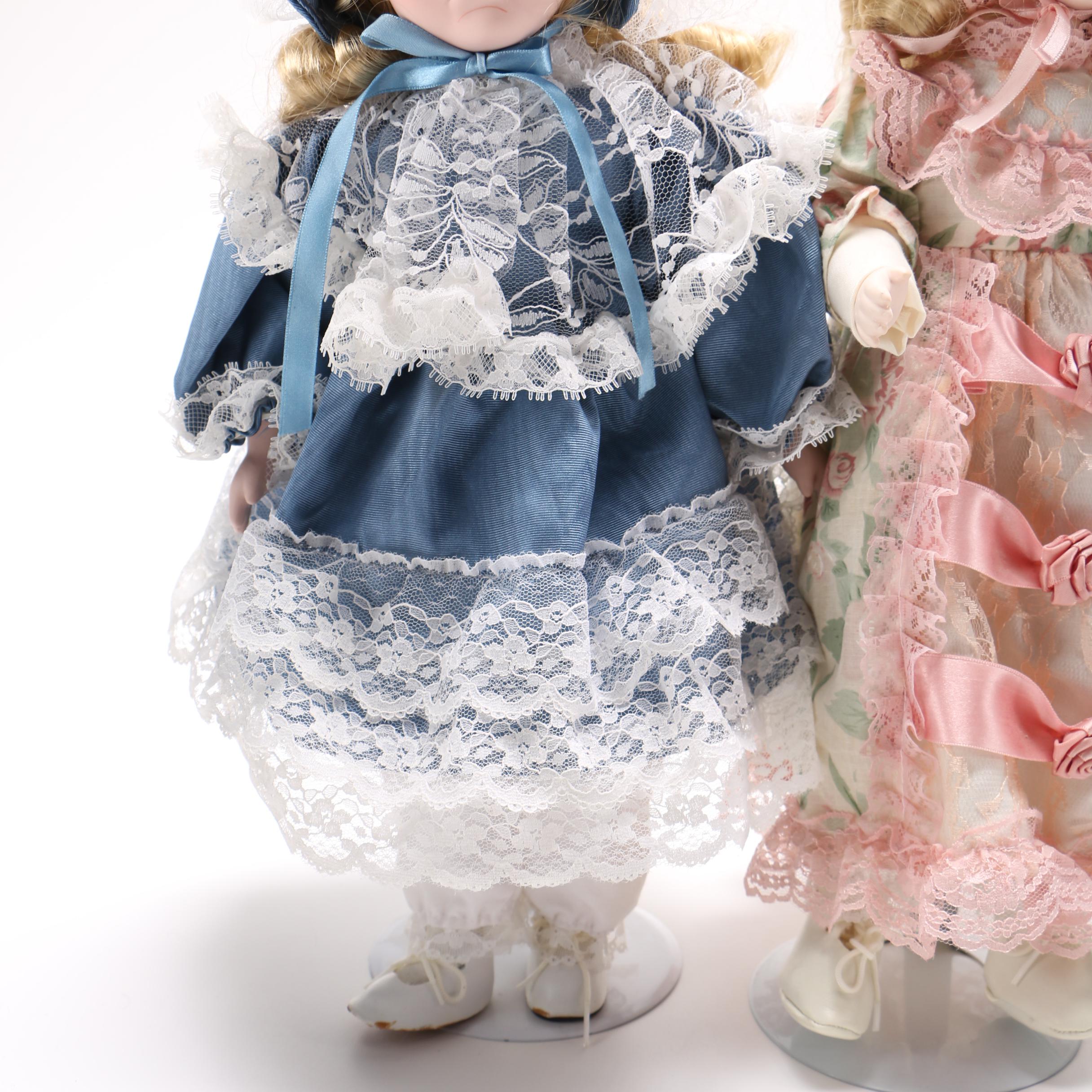 Collection of Victorian Style Porcelain Dolls
