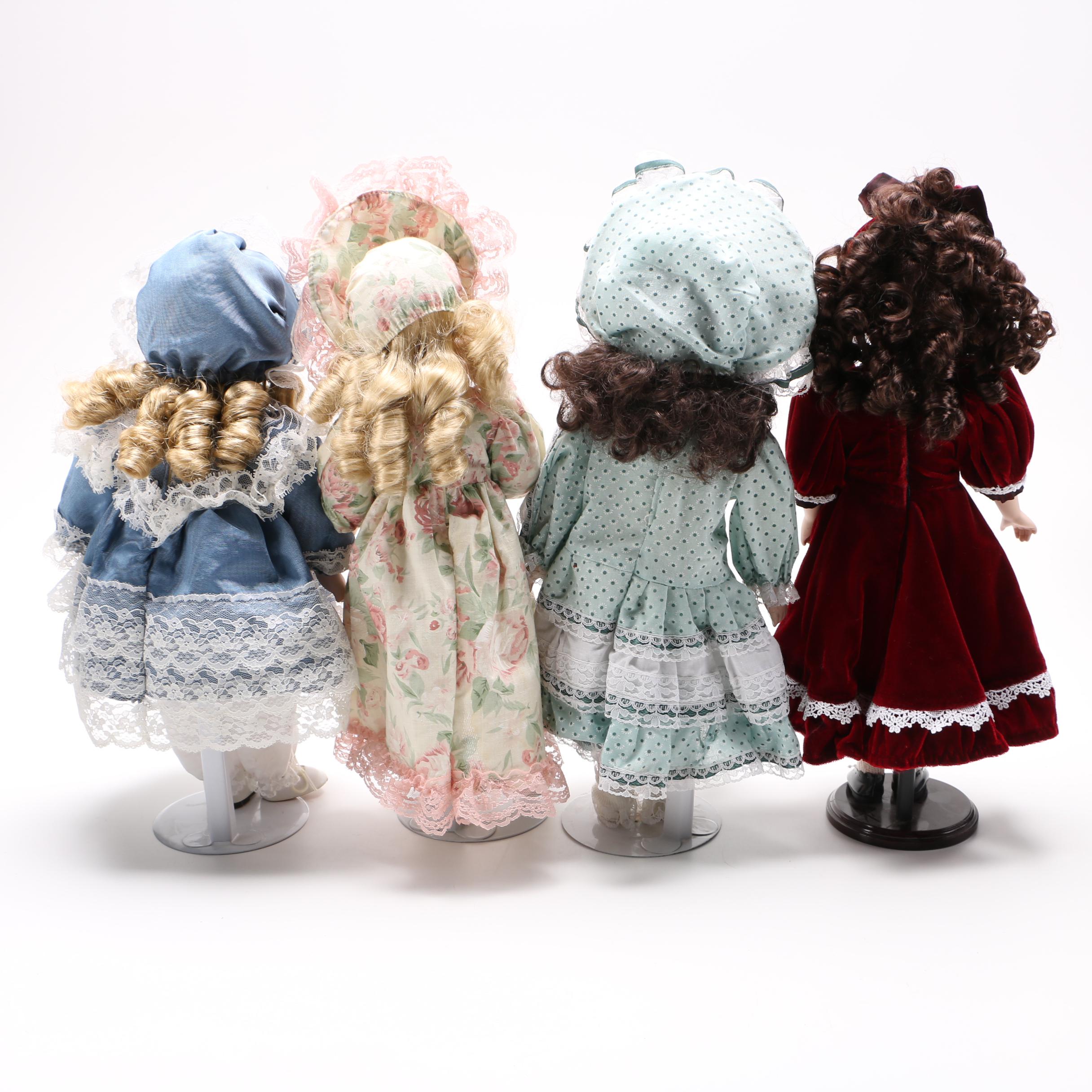 Collection of Victorian Style Porcelain Dolls