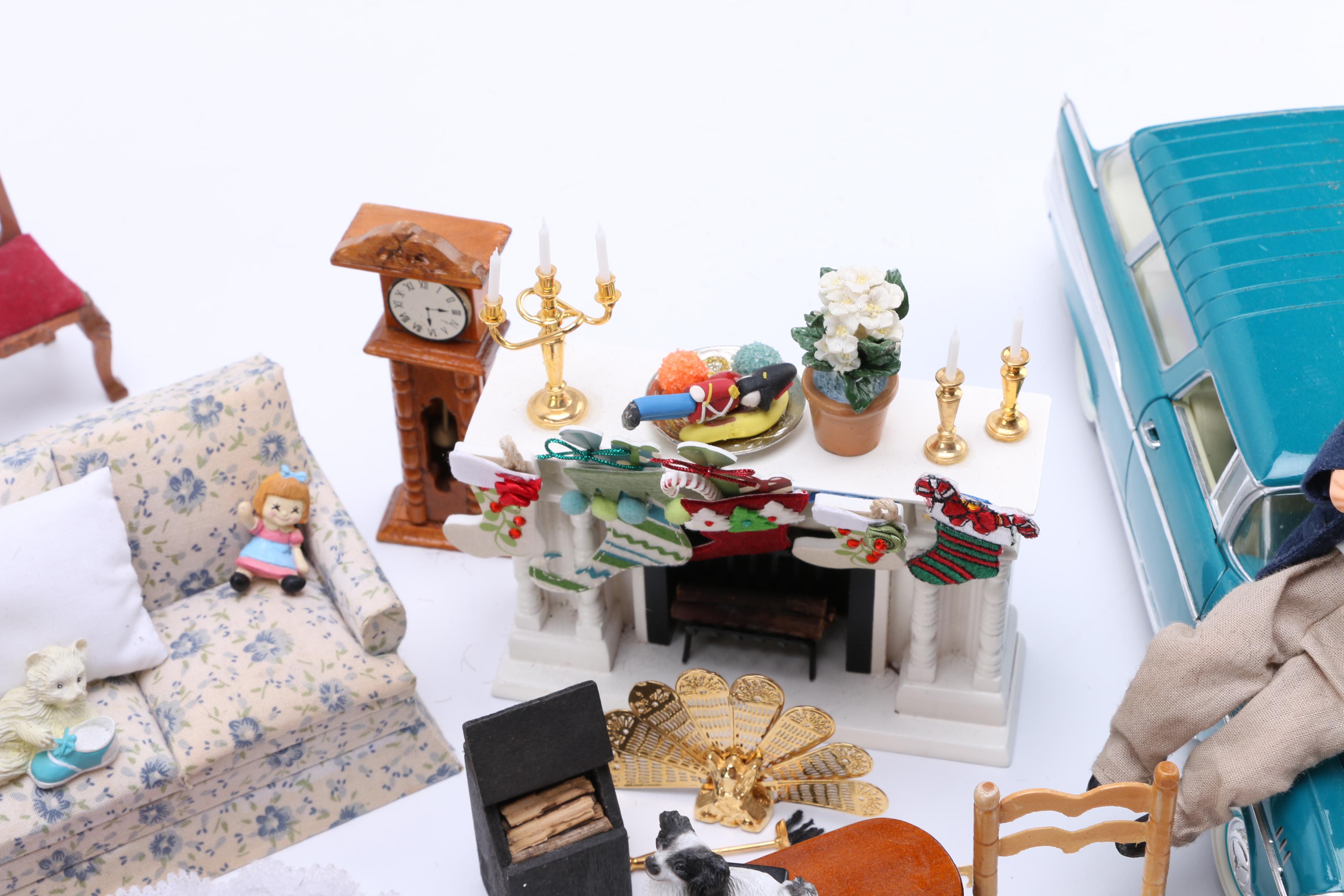 Assorted Wood and Plastic Doll House Accessories