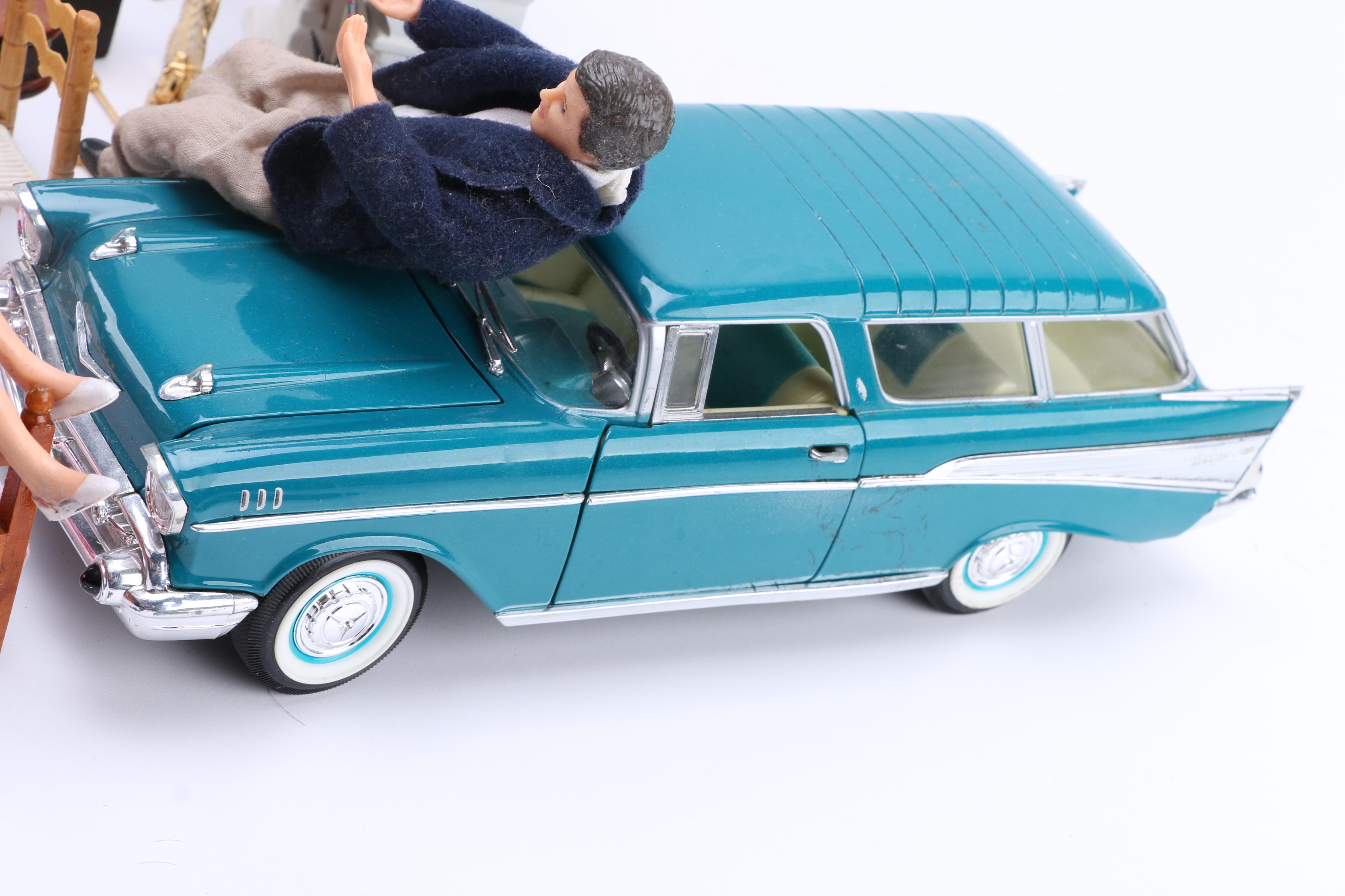 Assorted Wood and Plastic Doll House Accessories