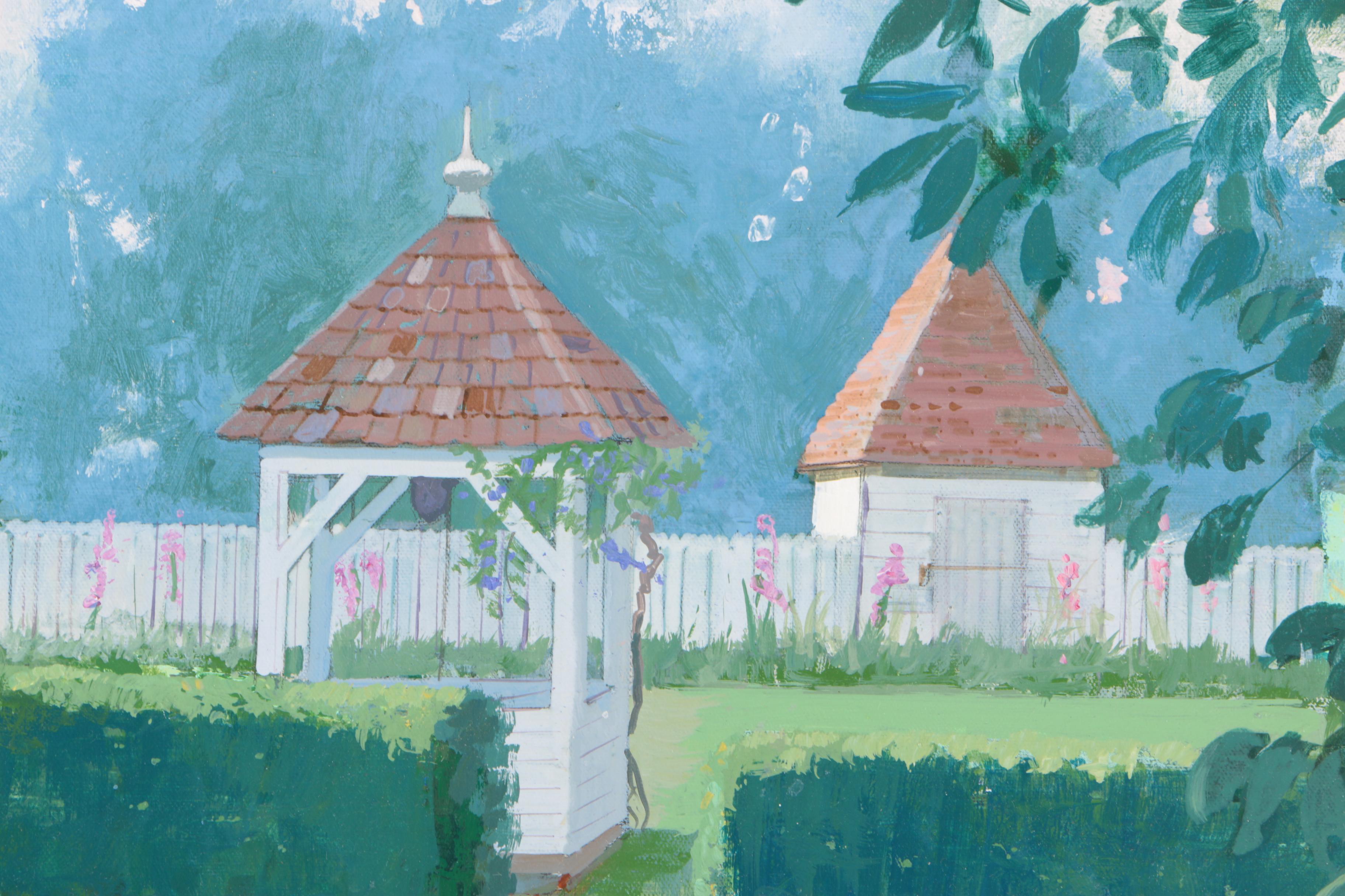 William Benecke Oil Painting on Canvas "Colonial Garden"