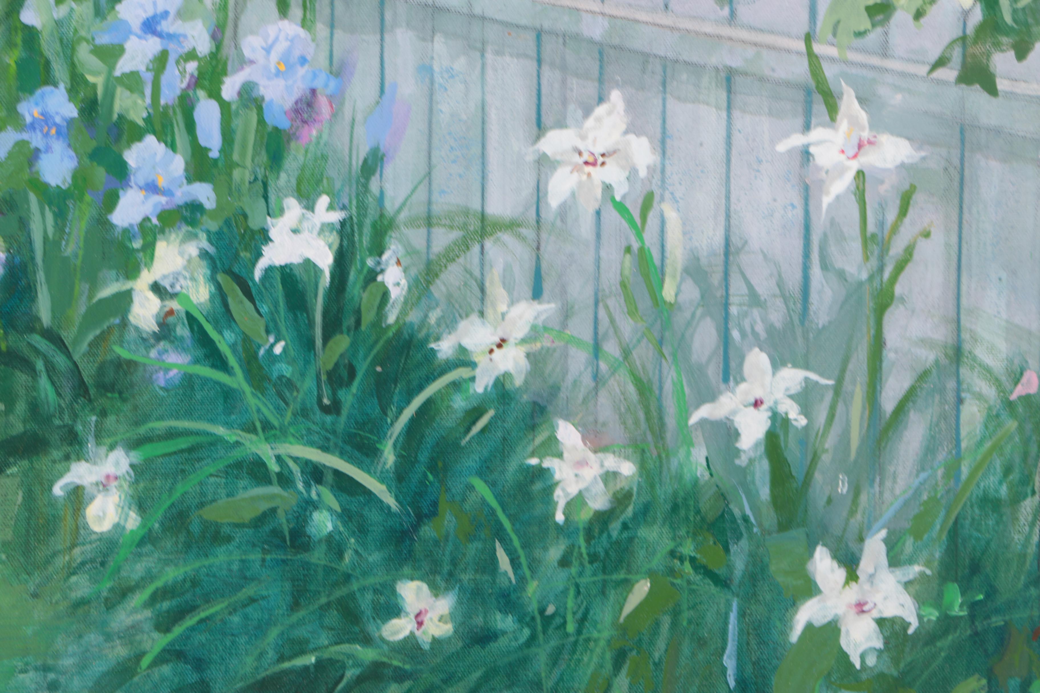 William Benecke Oil Painting on Canvas "Colonial Garden"