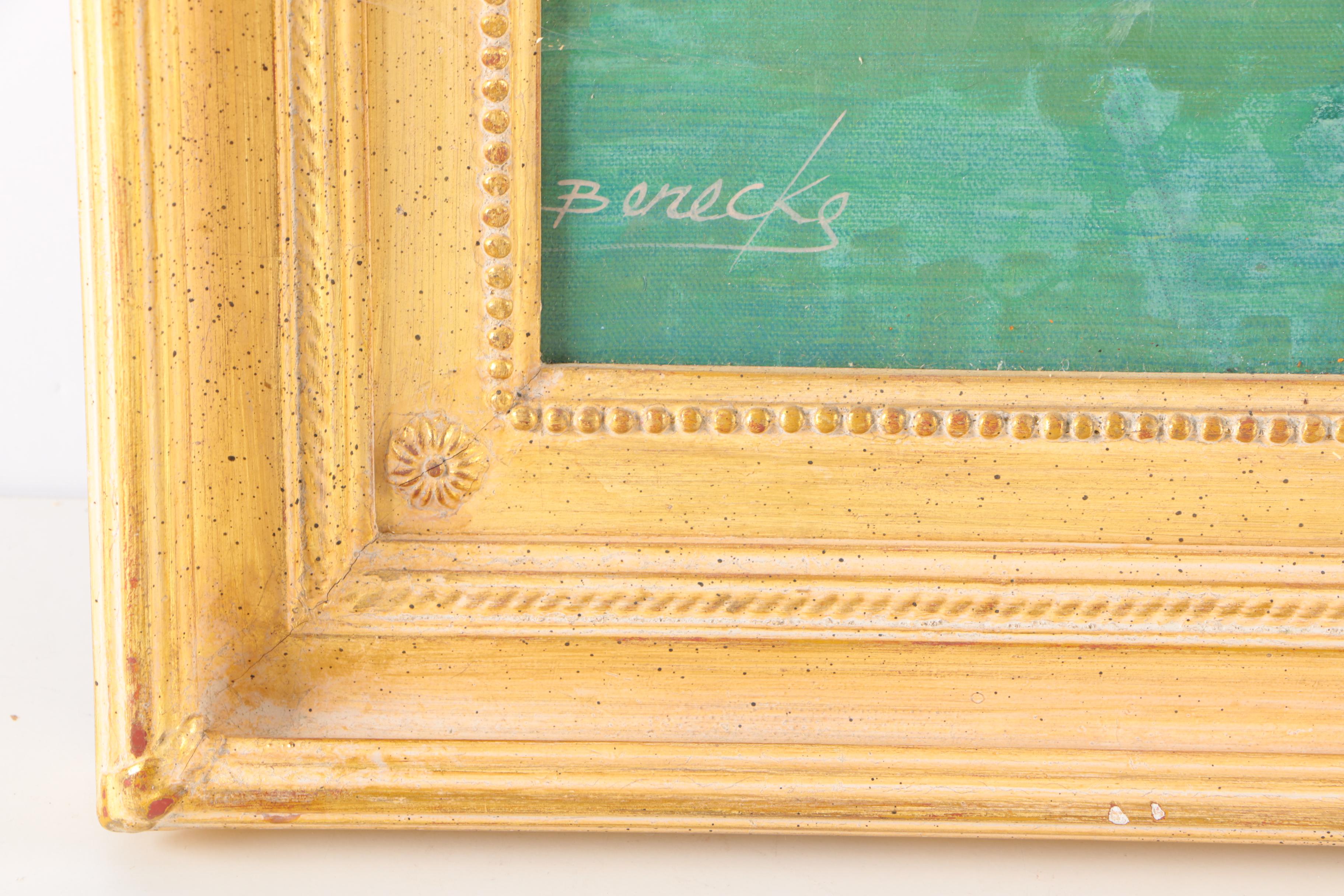 William Benecke Oil Painting on Canvas "Colonial Garden"