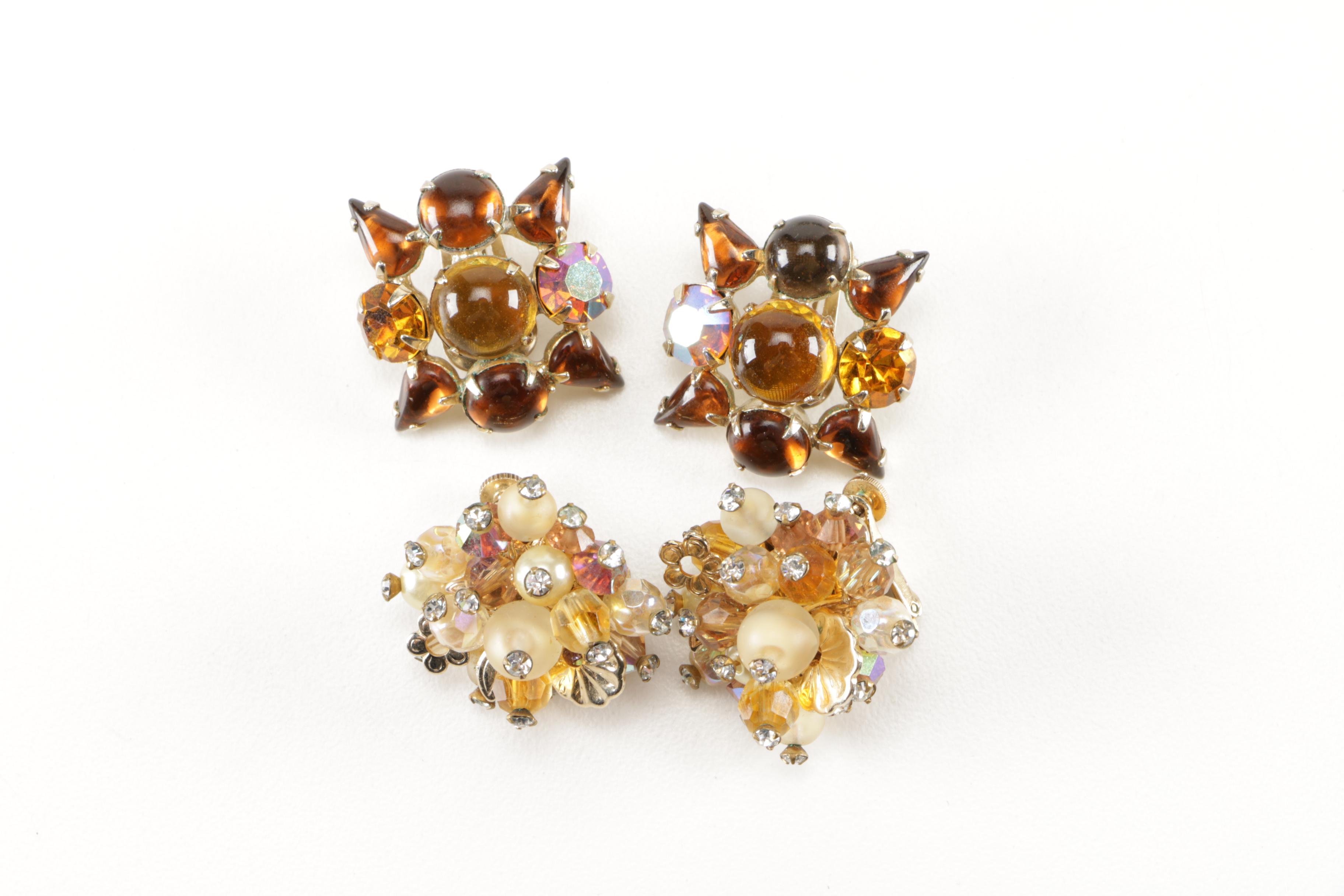 Costume Earrings Including Weiss and Vendome