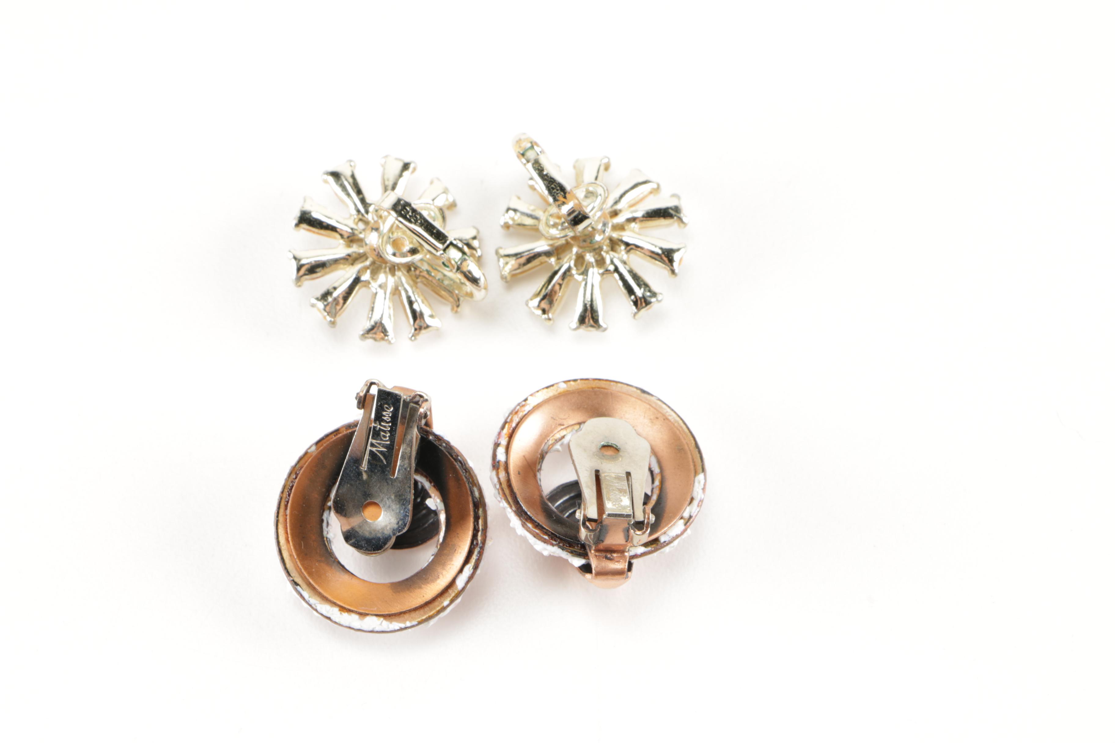 Costume Earrings Including Weiss and Vendome