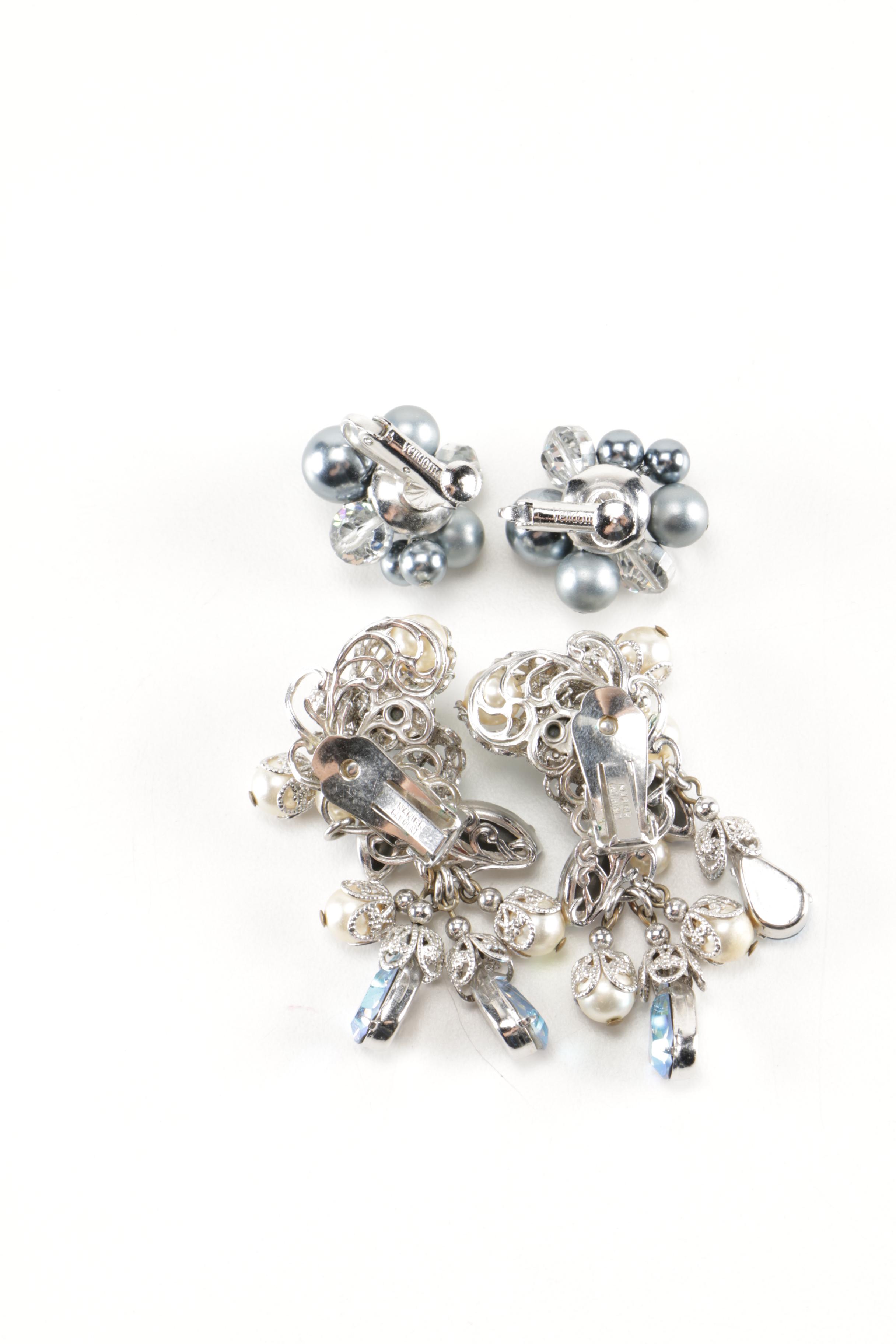 Costume Earrings Including Weiss and Vendome