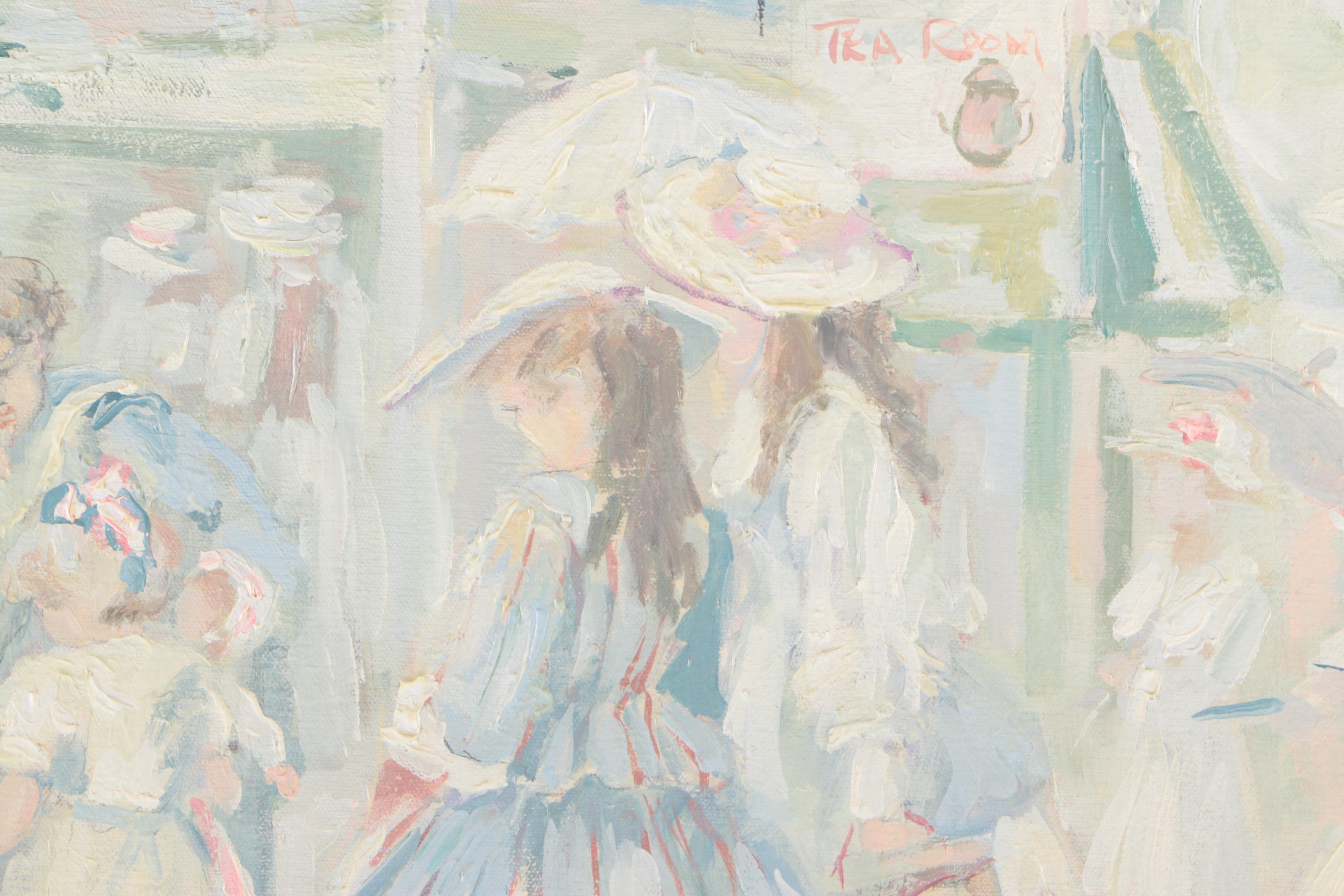 Barbara Pugsley Original Oil Painting "At the Tea Room"