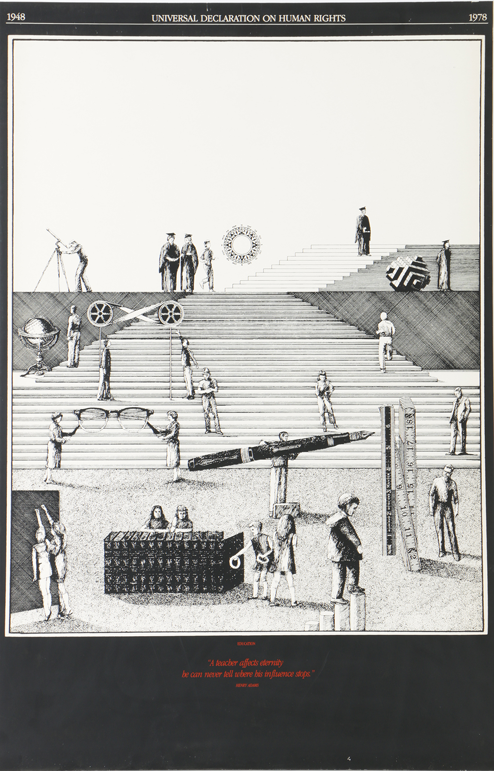 Universal Declaration of Human Rights Lithograph Poster on Paper