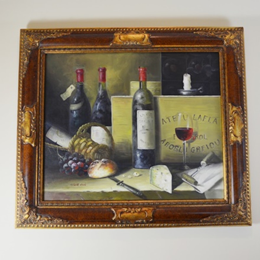 Thosa Olson Signed Oil on Canvas Still Life Painting