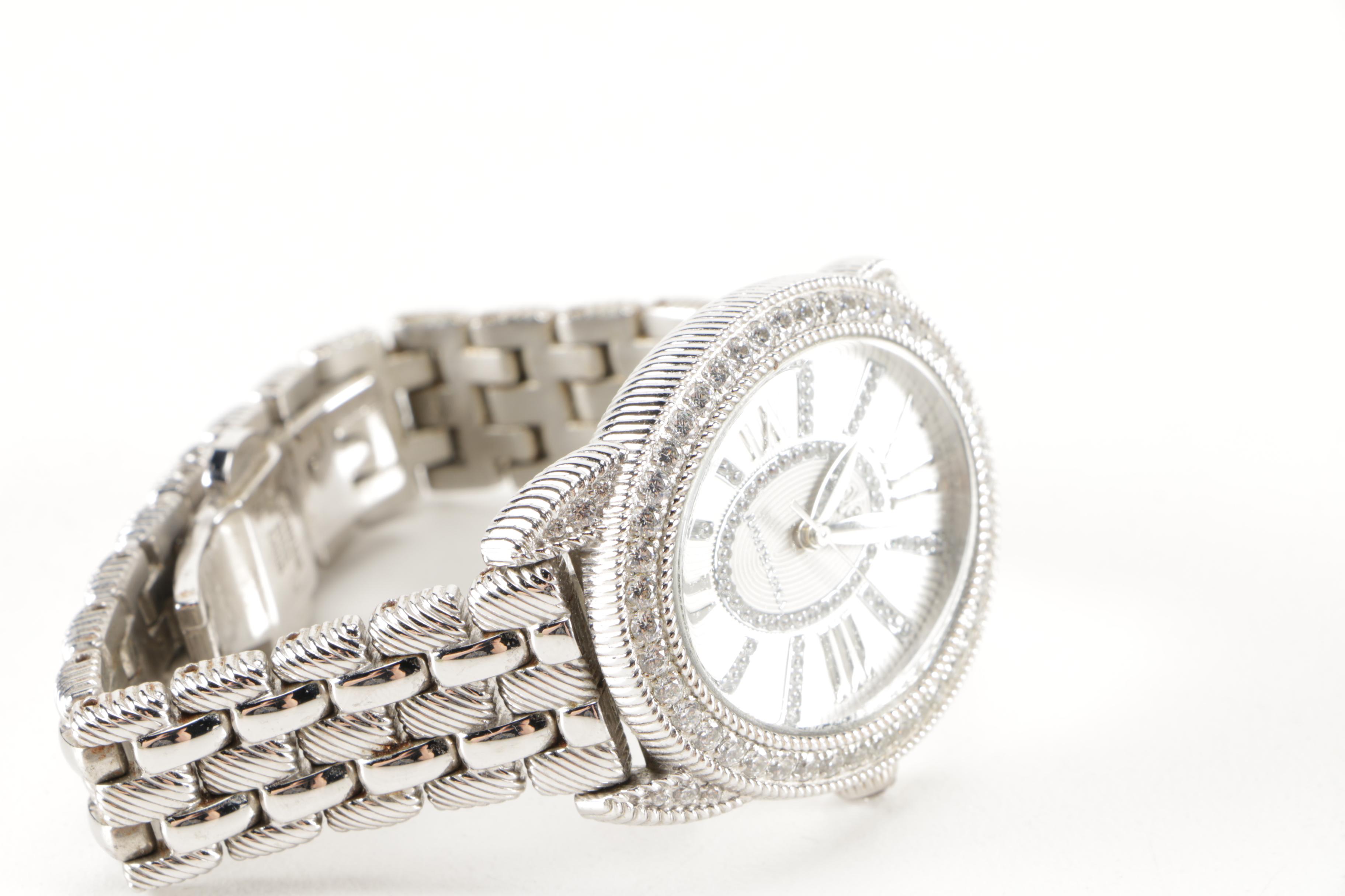 Judith Ripka Silver Tone Watch