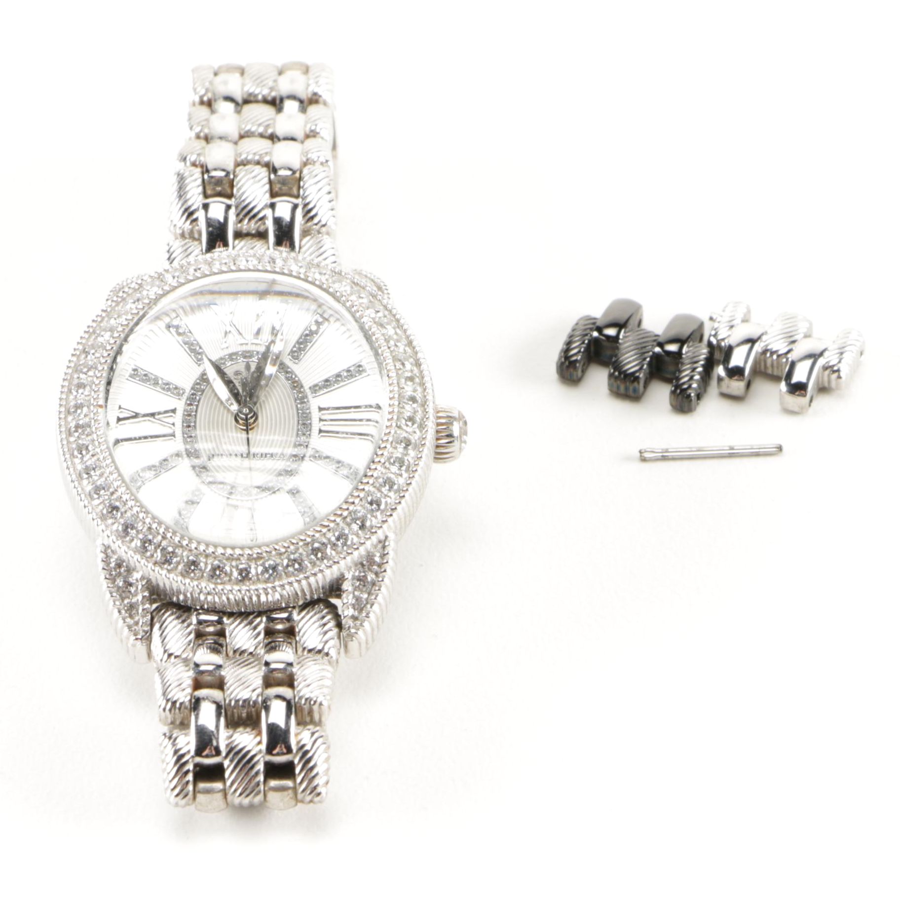Judith Ripka Silver Tone Watch