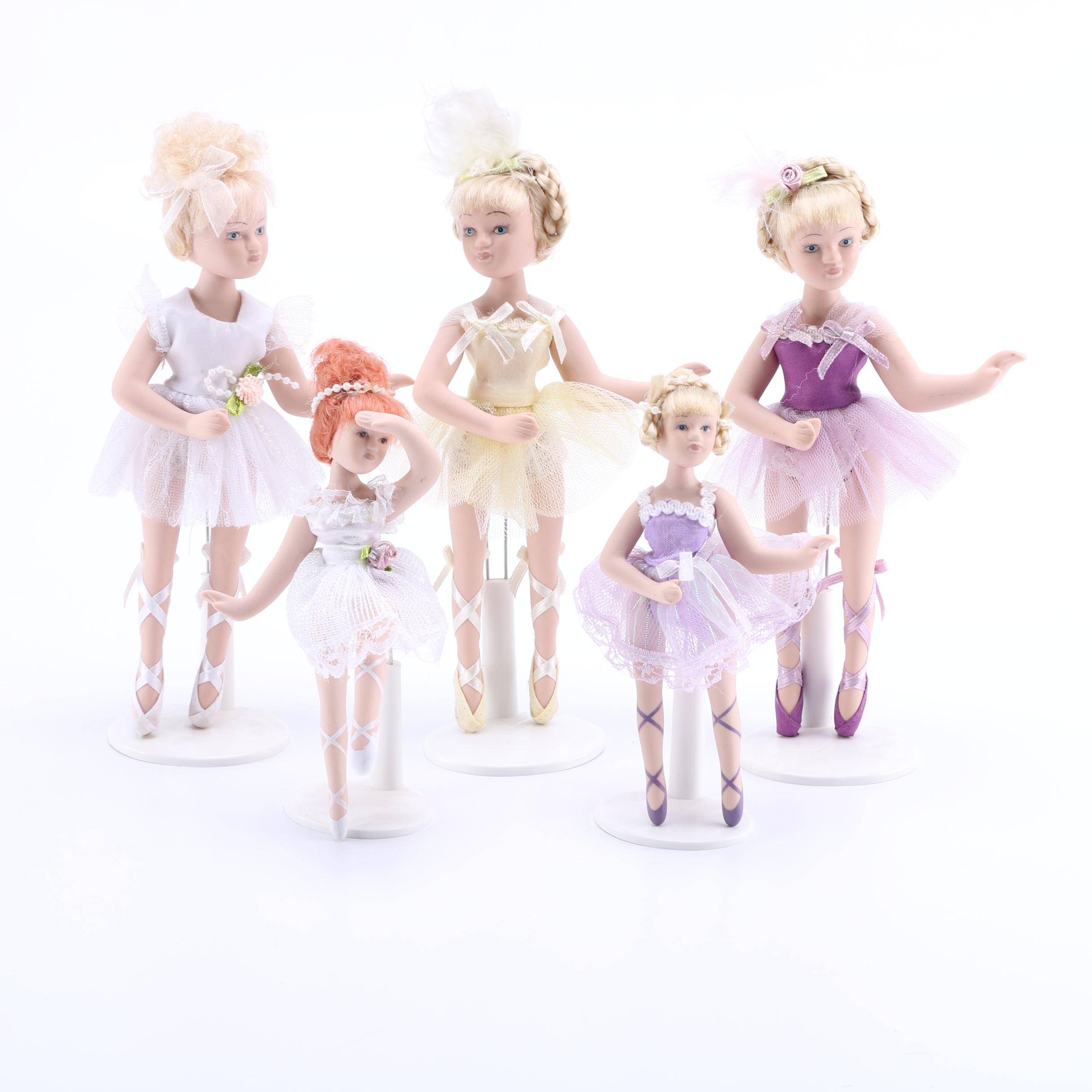 Set of Five Ballerina Dolls