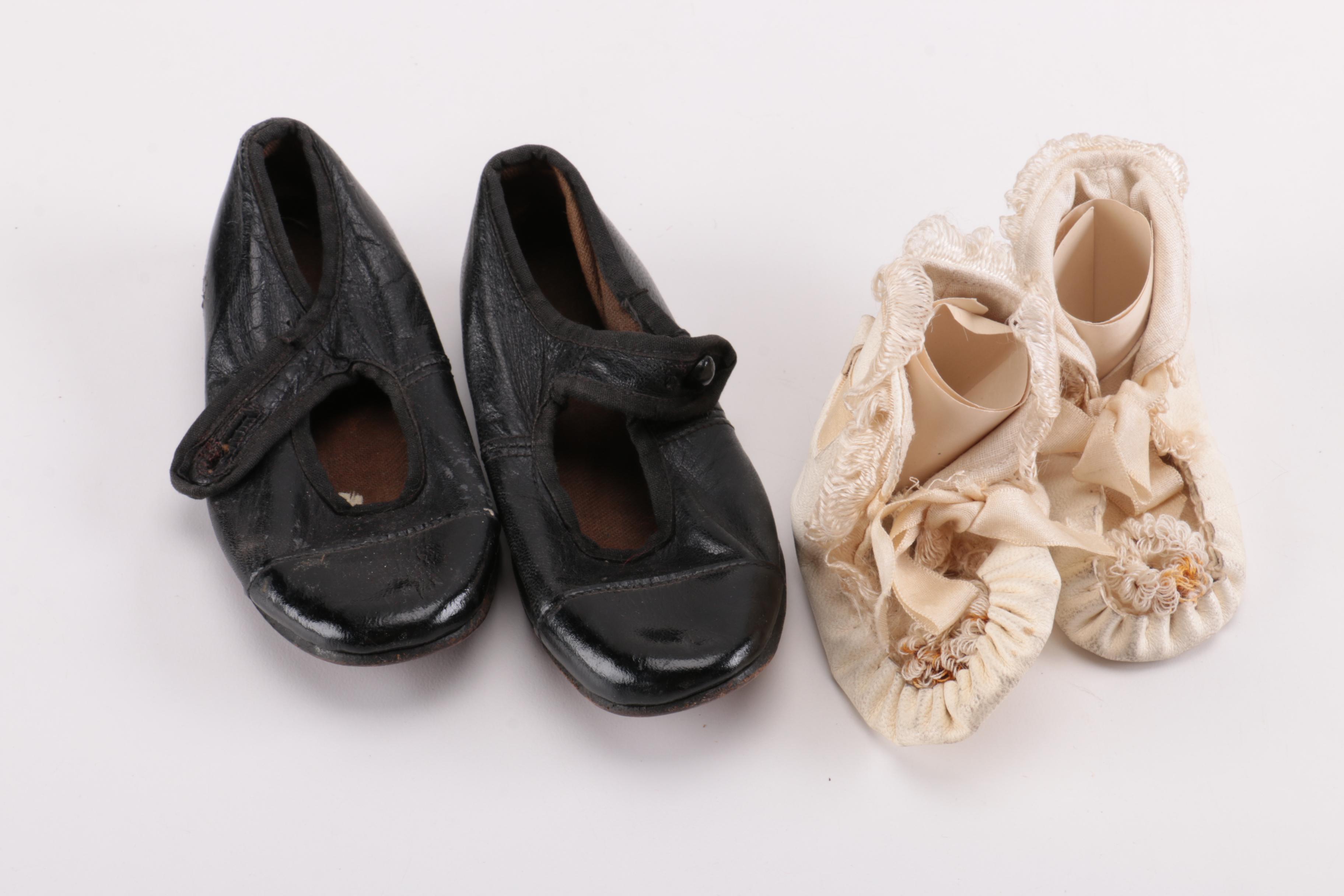 Assortment of Baby and Children's Shoes, Bonnets, and Gloves