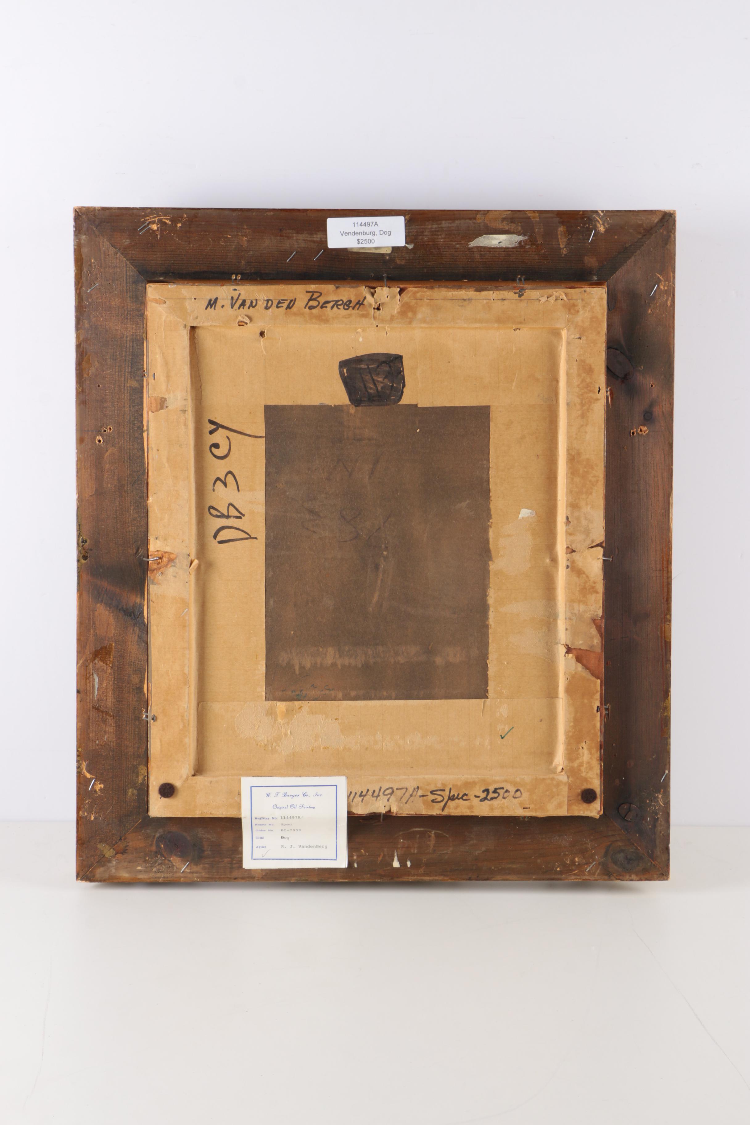 Canine Portrait Oil on Board by Raymond John Vandenbergh