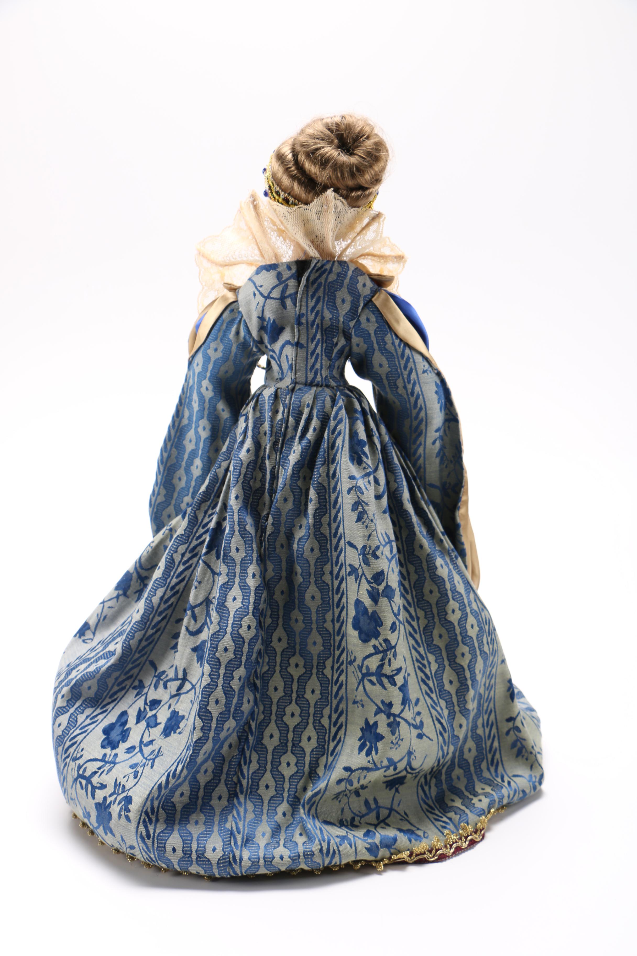 Porcelain Doll in Royal Blue Gown