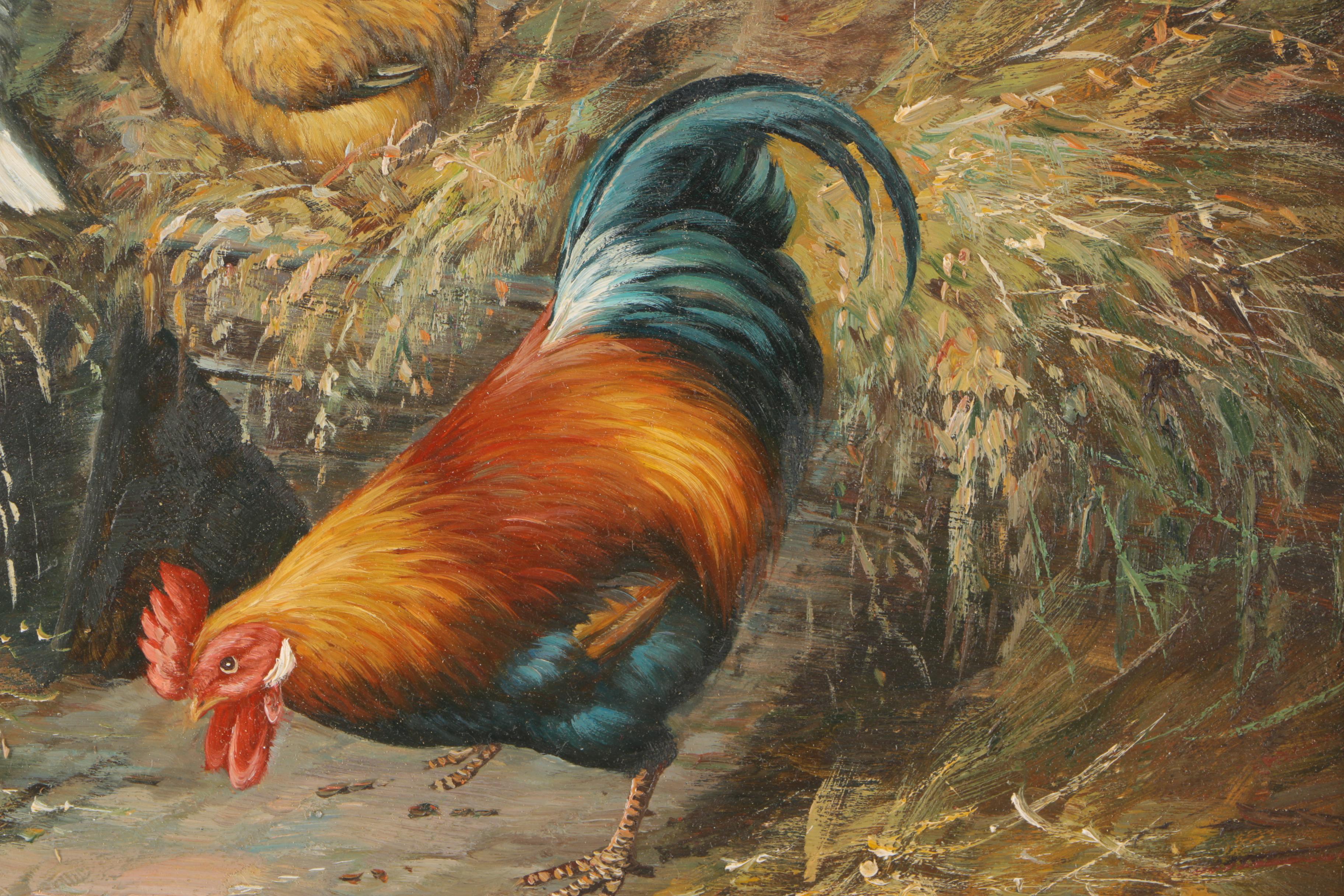 C. Shayer Original Oil Painting "Chickens"