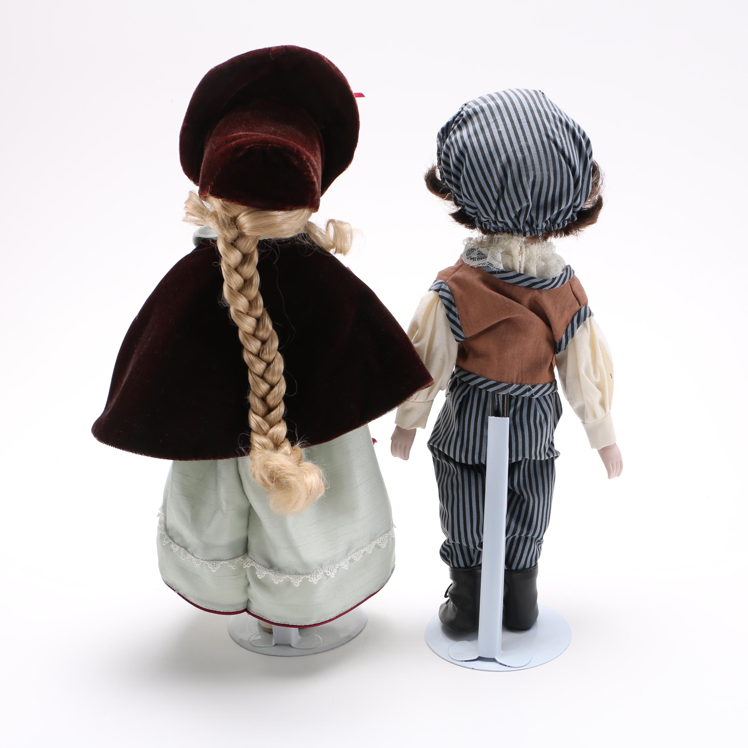 Pair of Porcelain Dolls