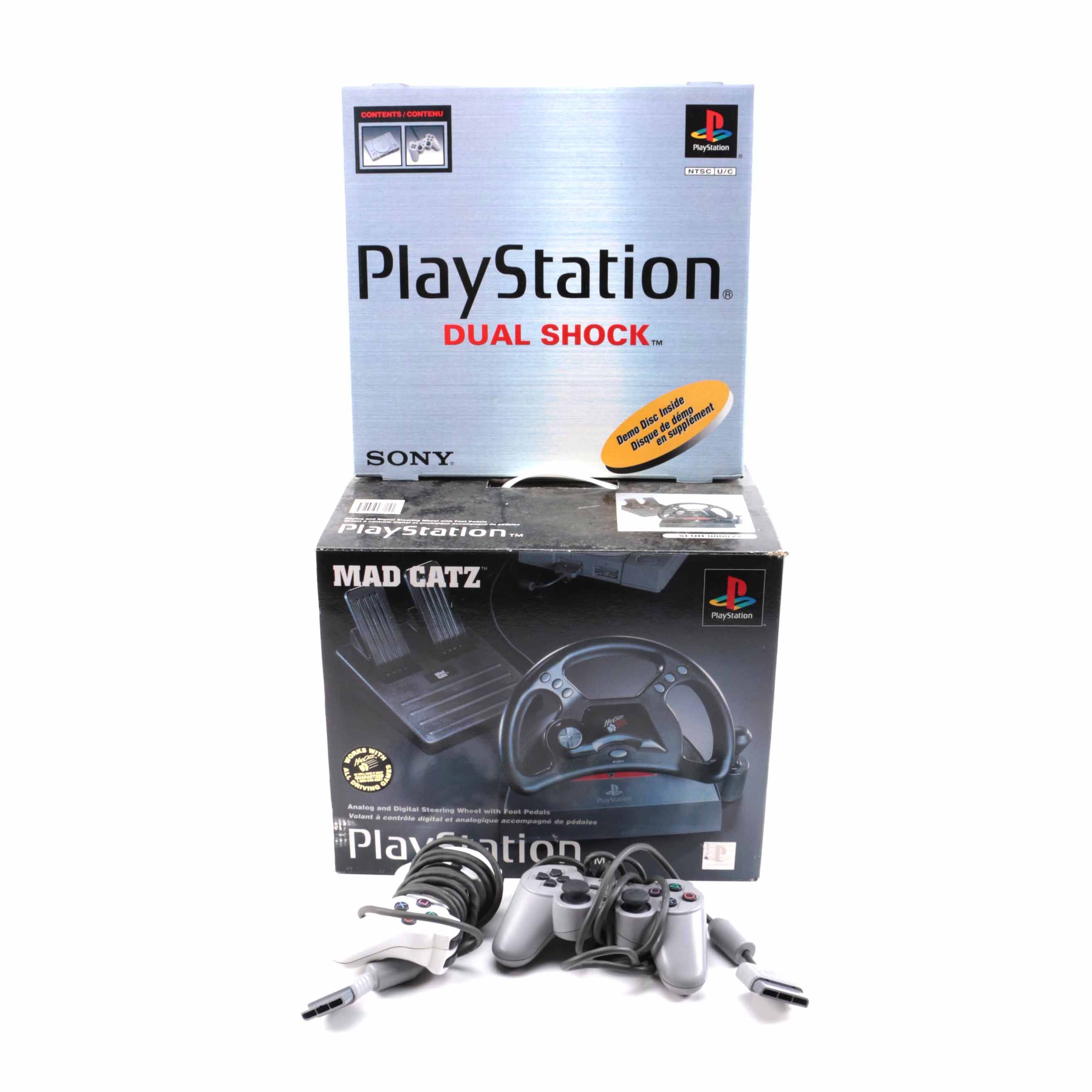 1990s Sony PlayStation SCPH-7001 with Mad Catz Accessories