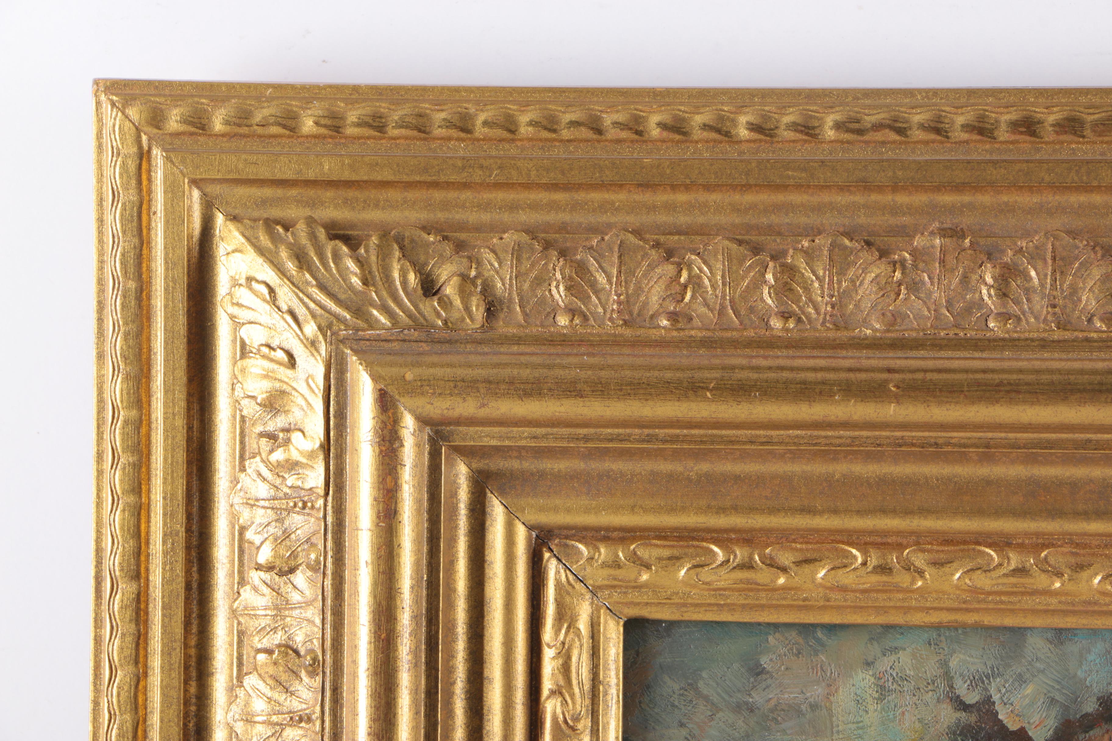 C. Shayer Original Oil Painting "Chickens And Rooster"