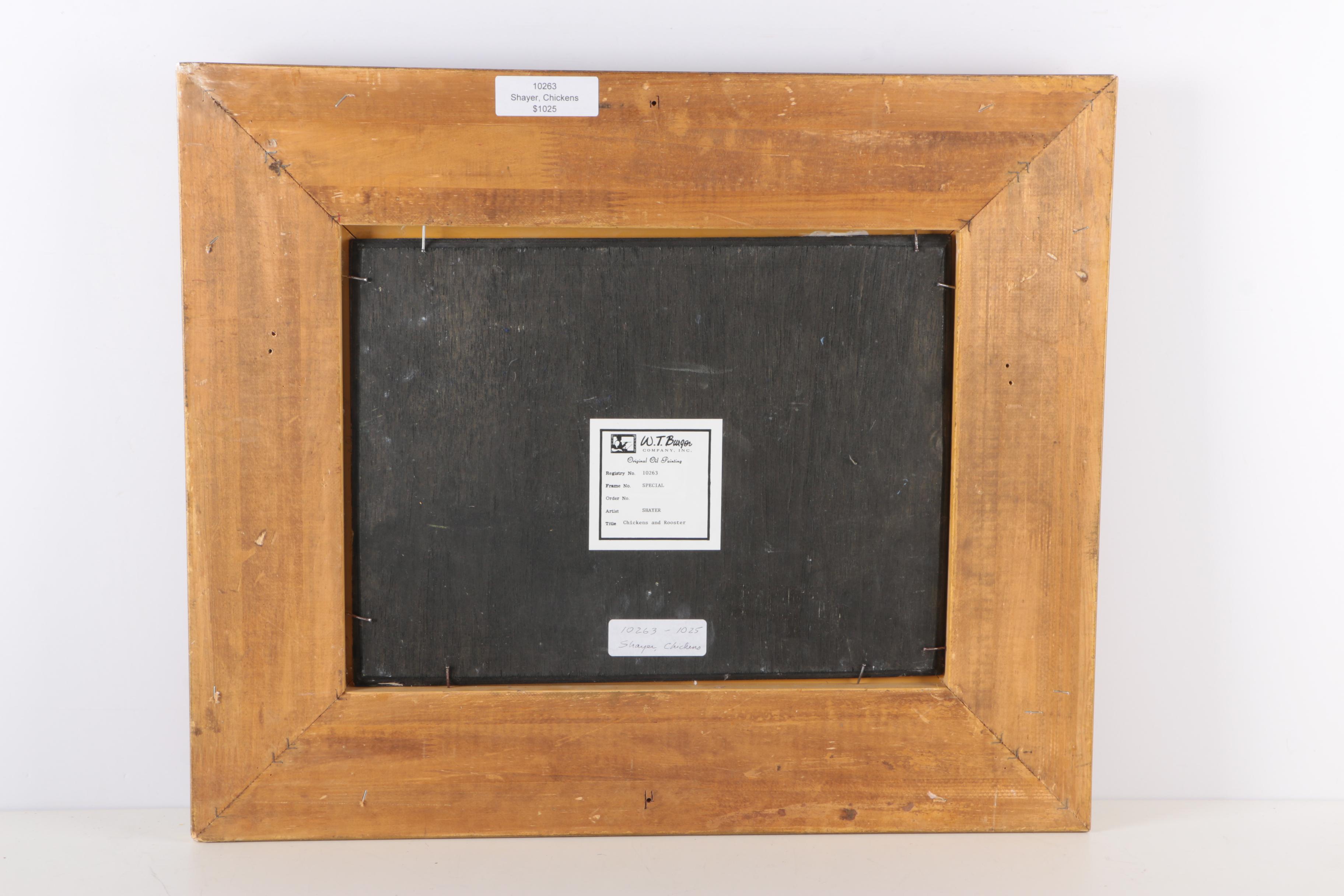 C. Shayer Original Oil Painting "Chickens And Rooster"