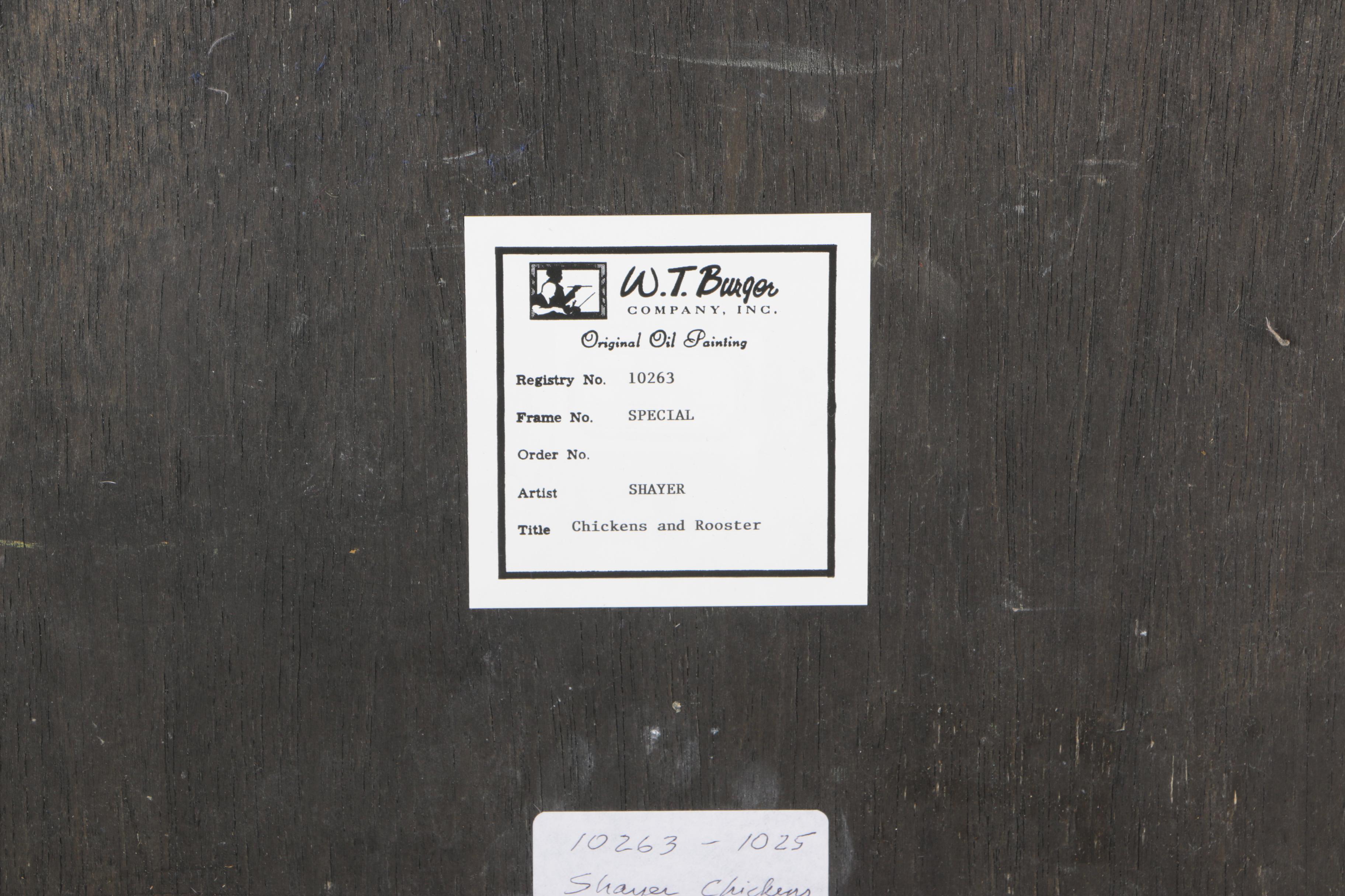 C. Shayer Original Oil Painting "Chickens And Rooster"