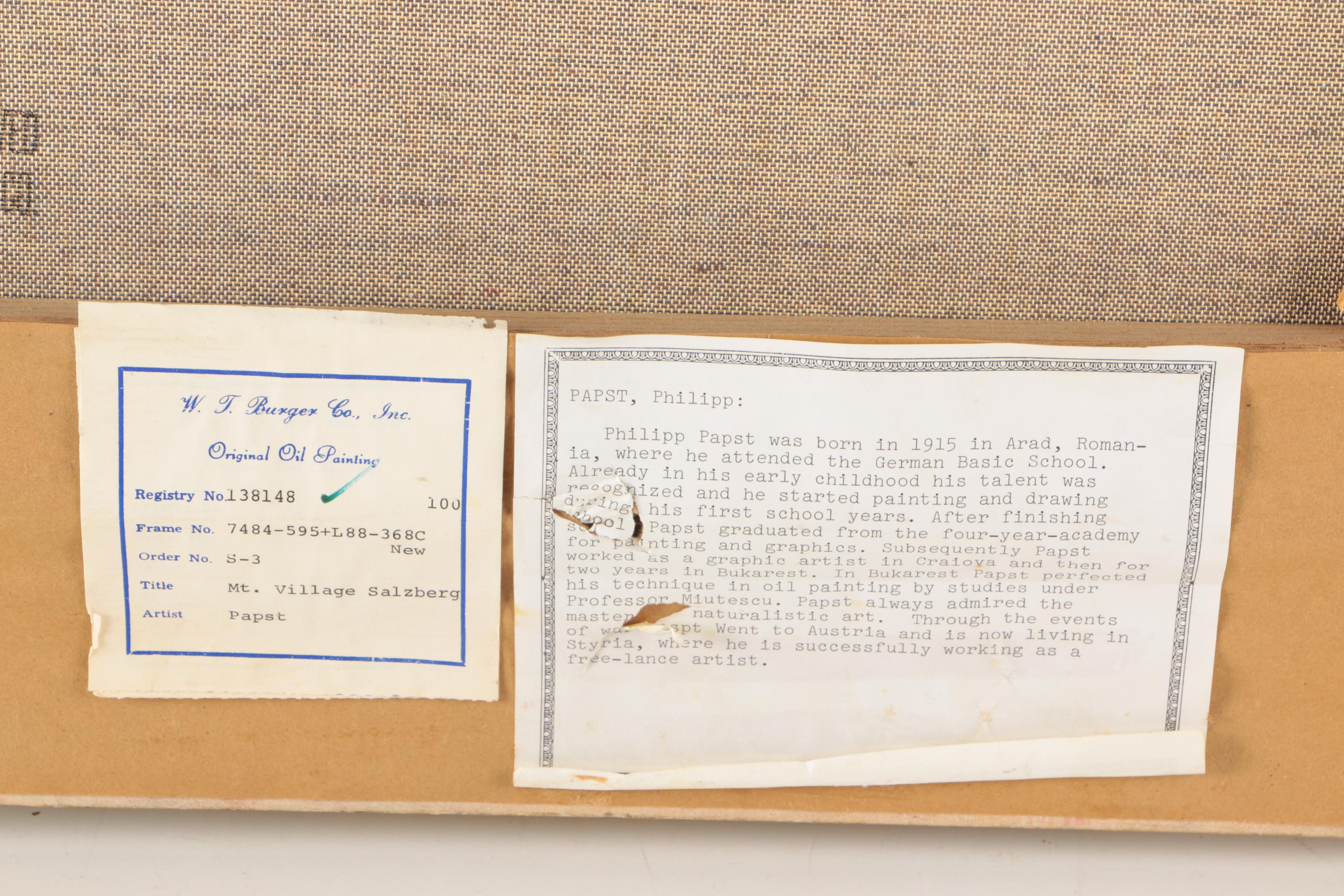 F. Papst Original Oil on Canvas of Salzburg