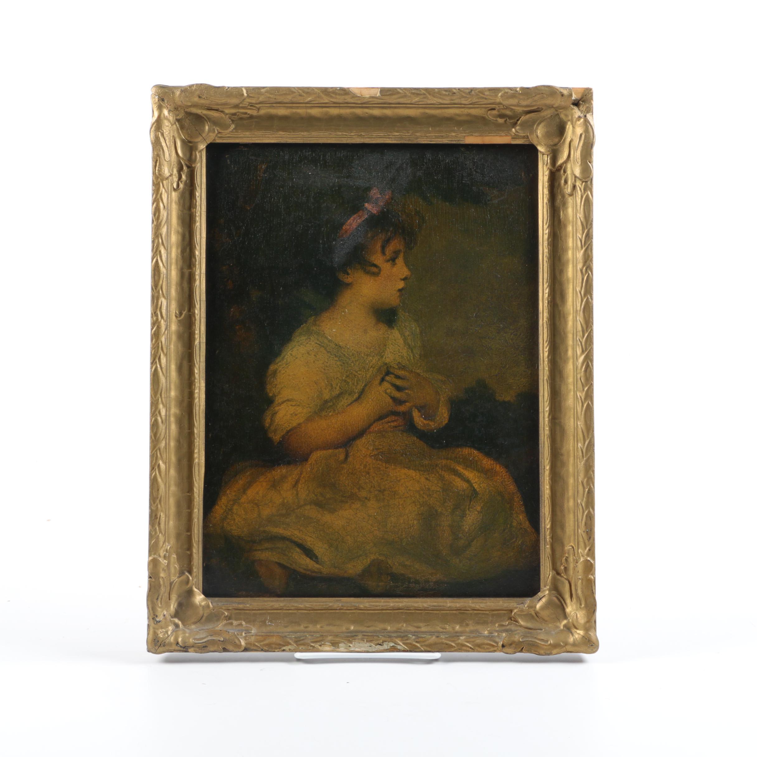 Offset Lithograph on Board After Joshua Reynolds's "The Age of Innocence"