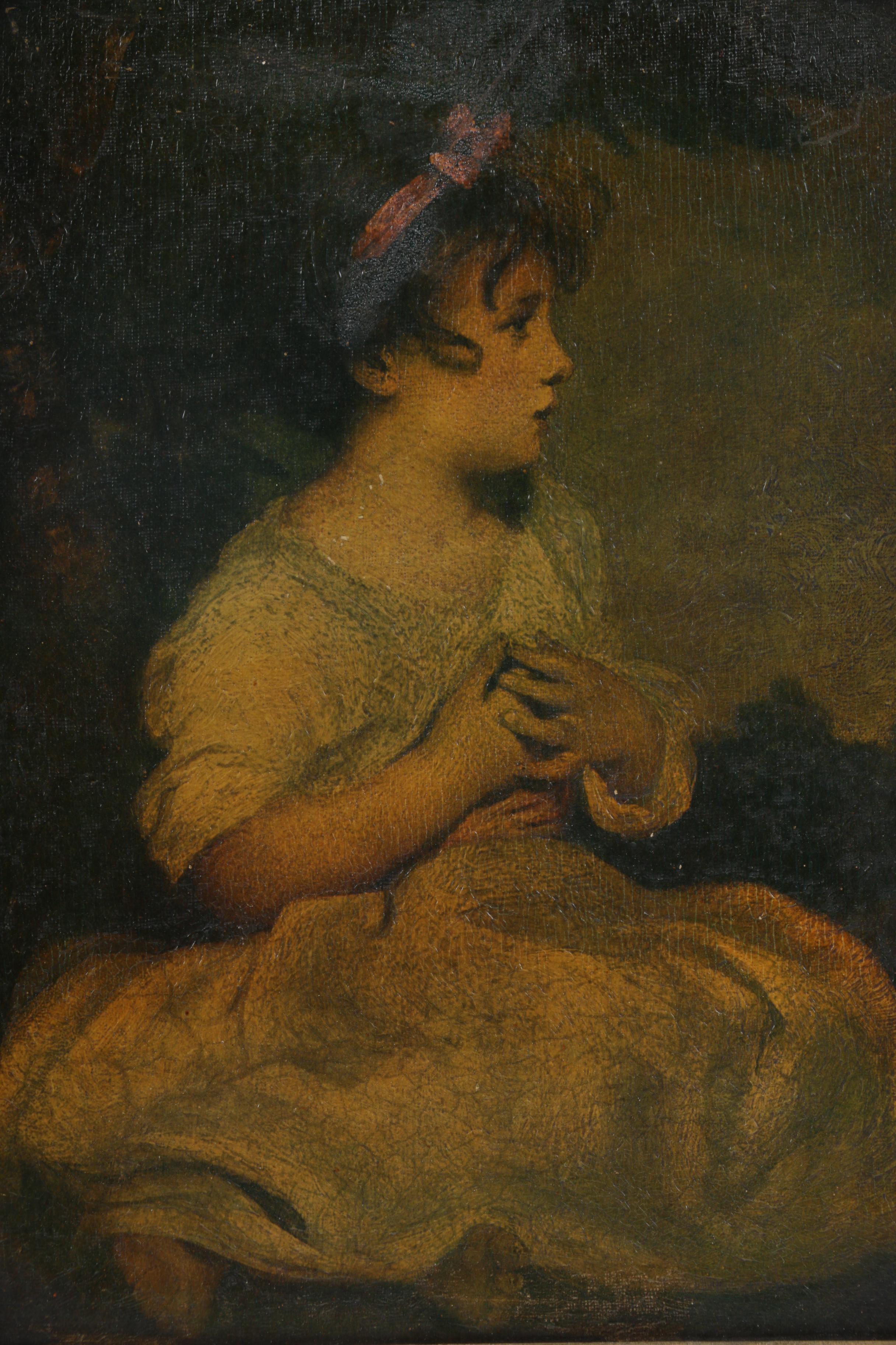 Offset Lithograph on Board After Joshua Reynolds's "The Age of Innocence"