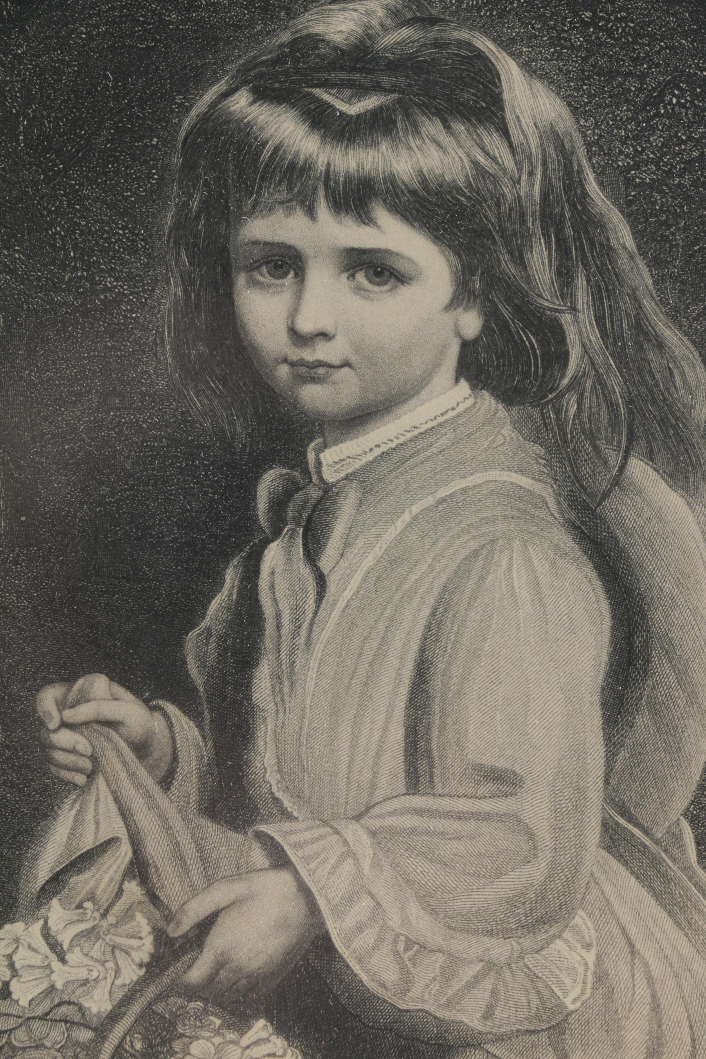 Lithograph After E.U. Eddie Painting "Mama's Flower Girl"