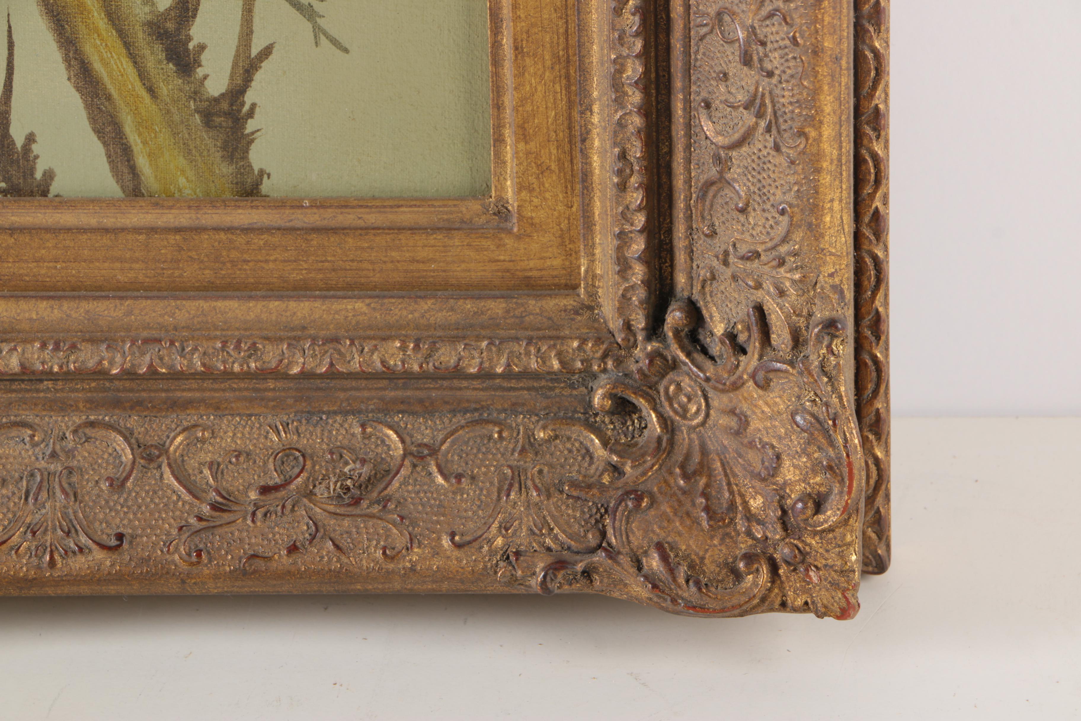 Pietro Angellis "Bird on a Branch" Original Oil Painting