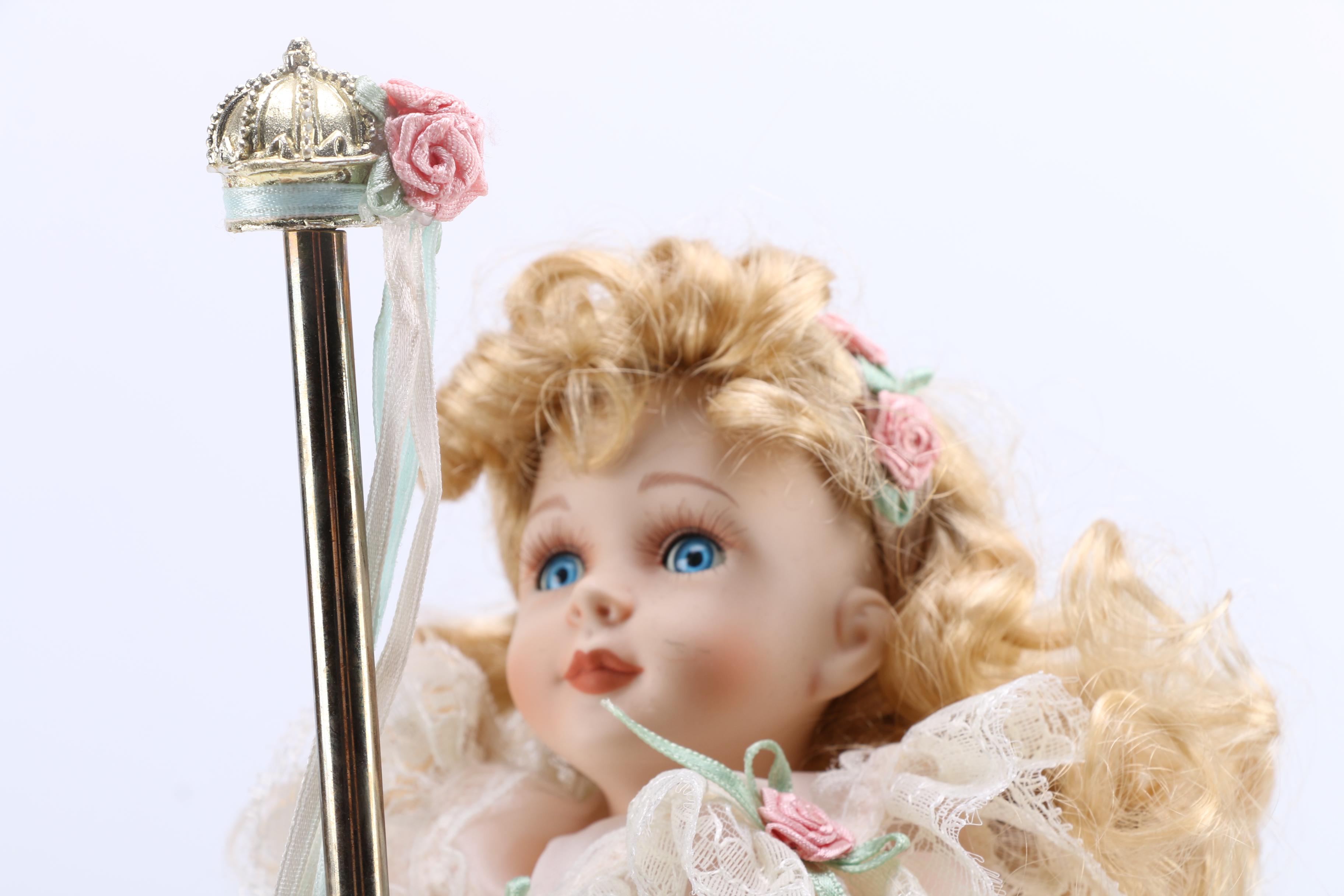 Porcelain Carousel Horse and Doll Rider