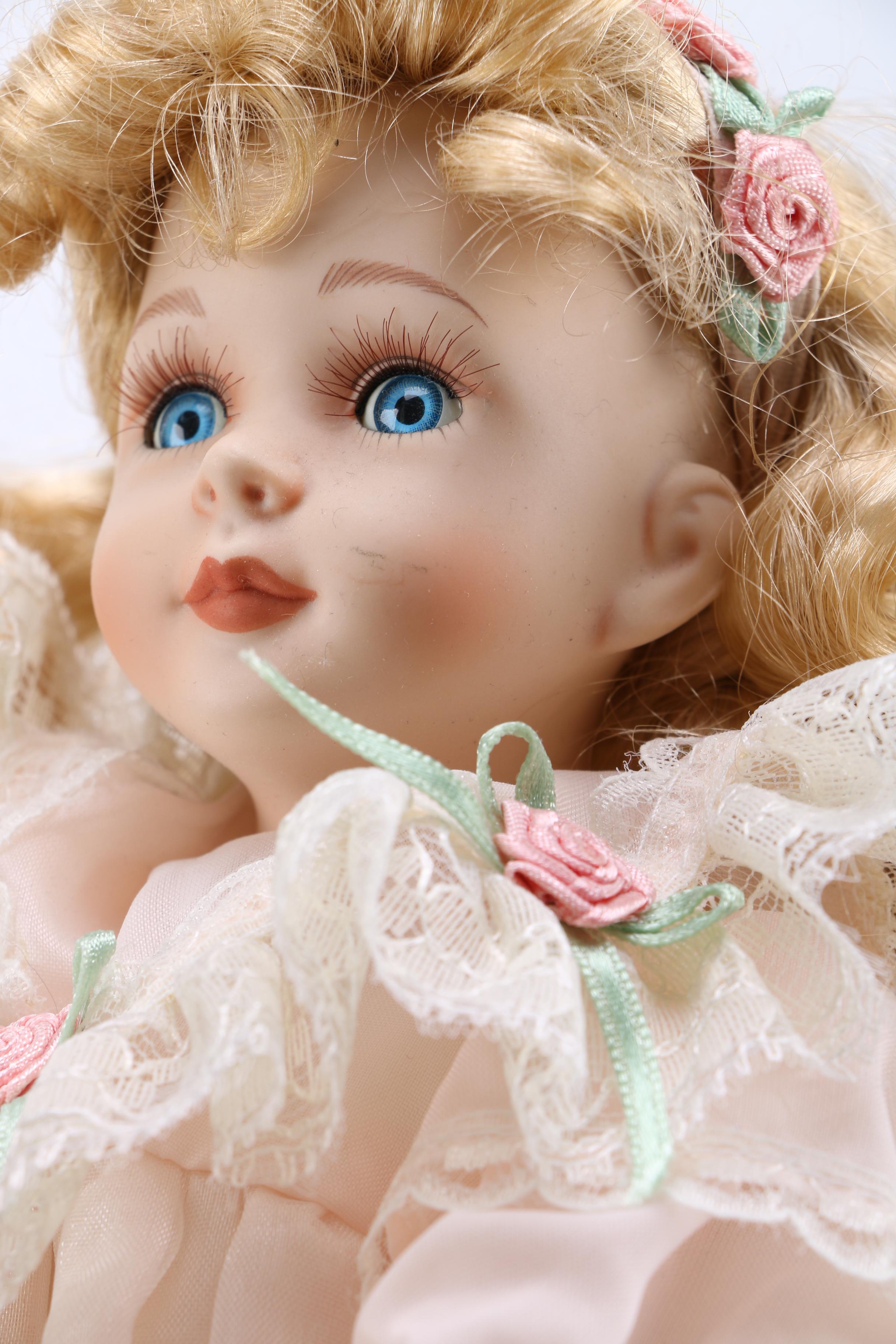 Porcelain Carousel Horse and Doll Rider