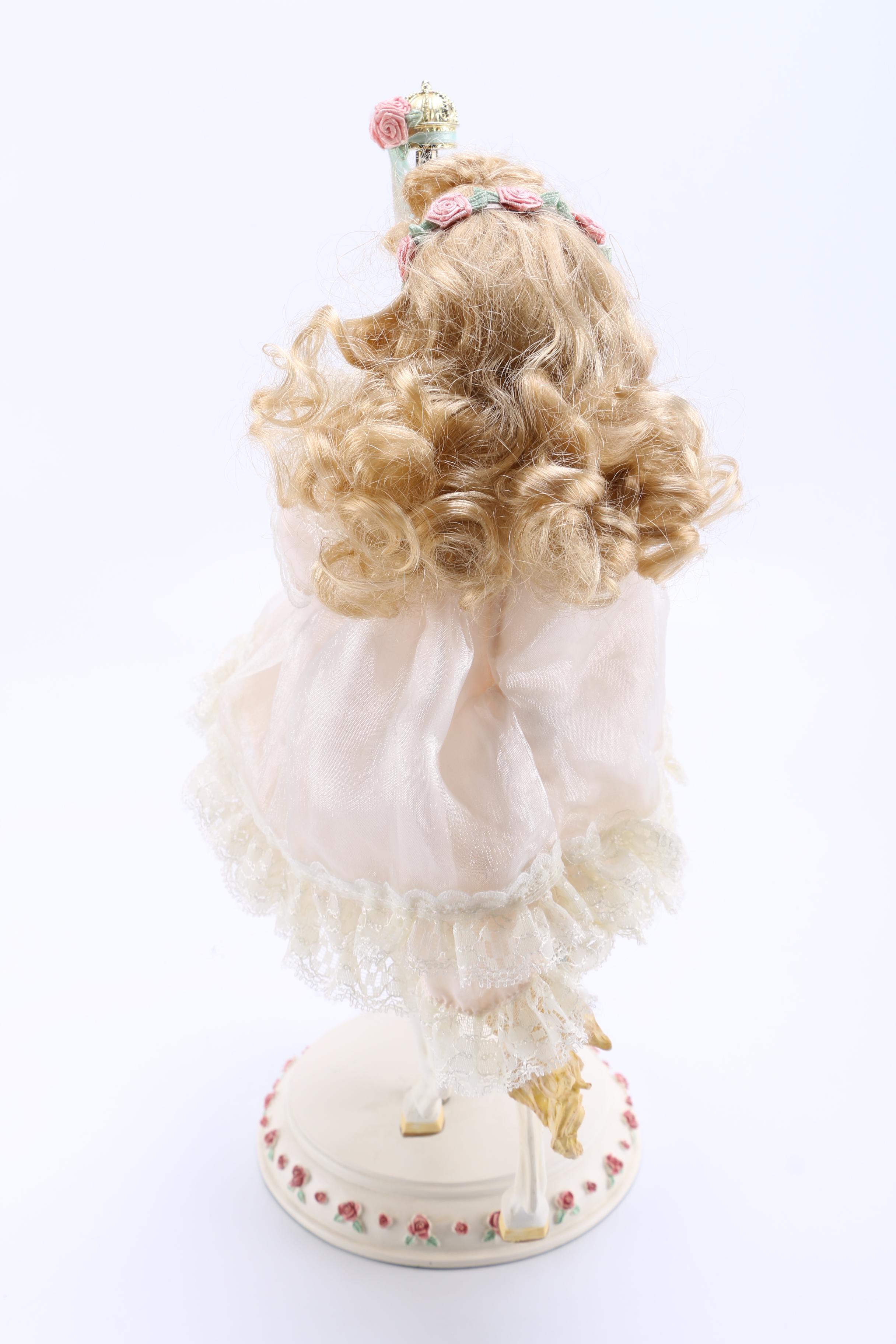 Porcelain Carousel Horse and Doll Rider