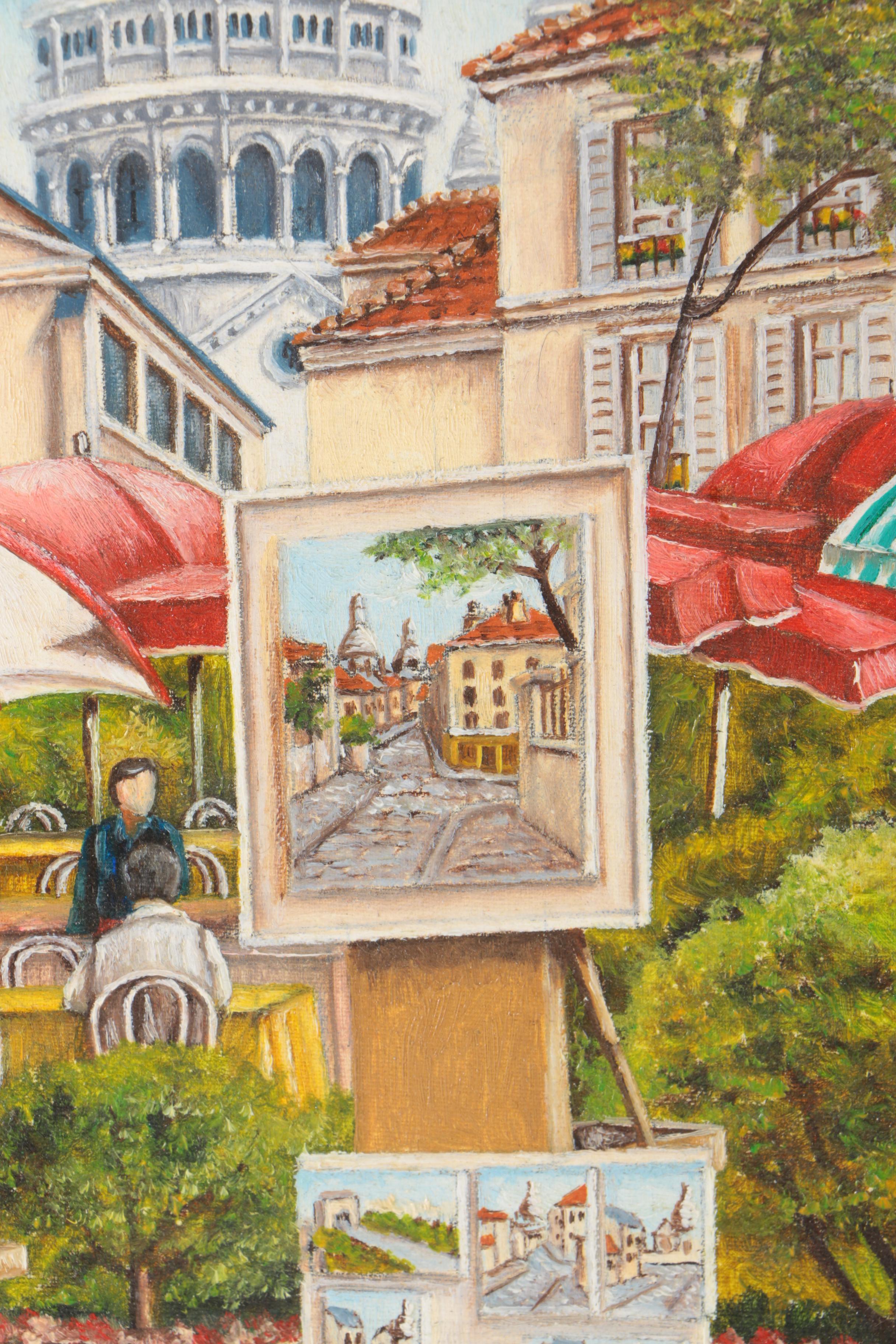 A. Bullara "Place du Tertre" Oil on Canvas