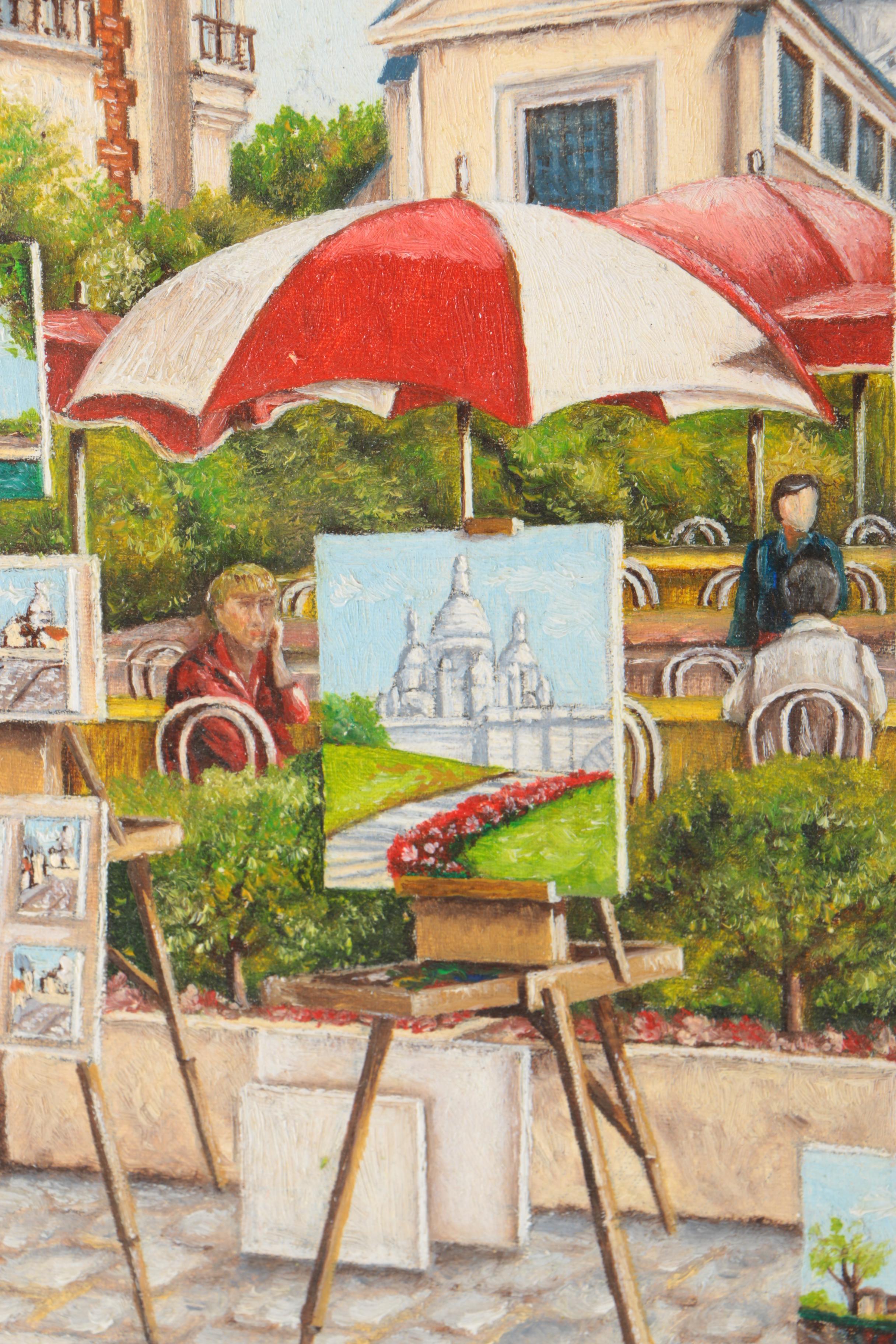 A. Bullara "Place du Tertre" Oil on Canvas