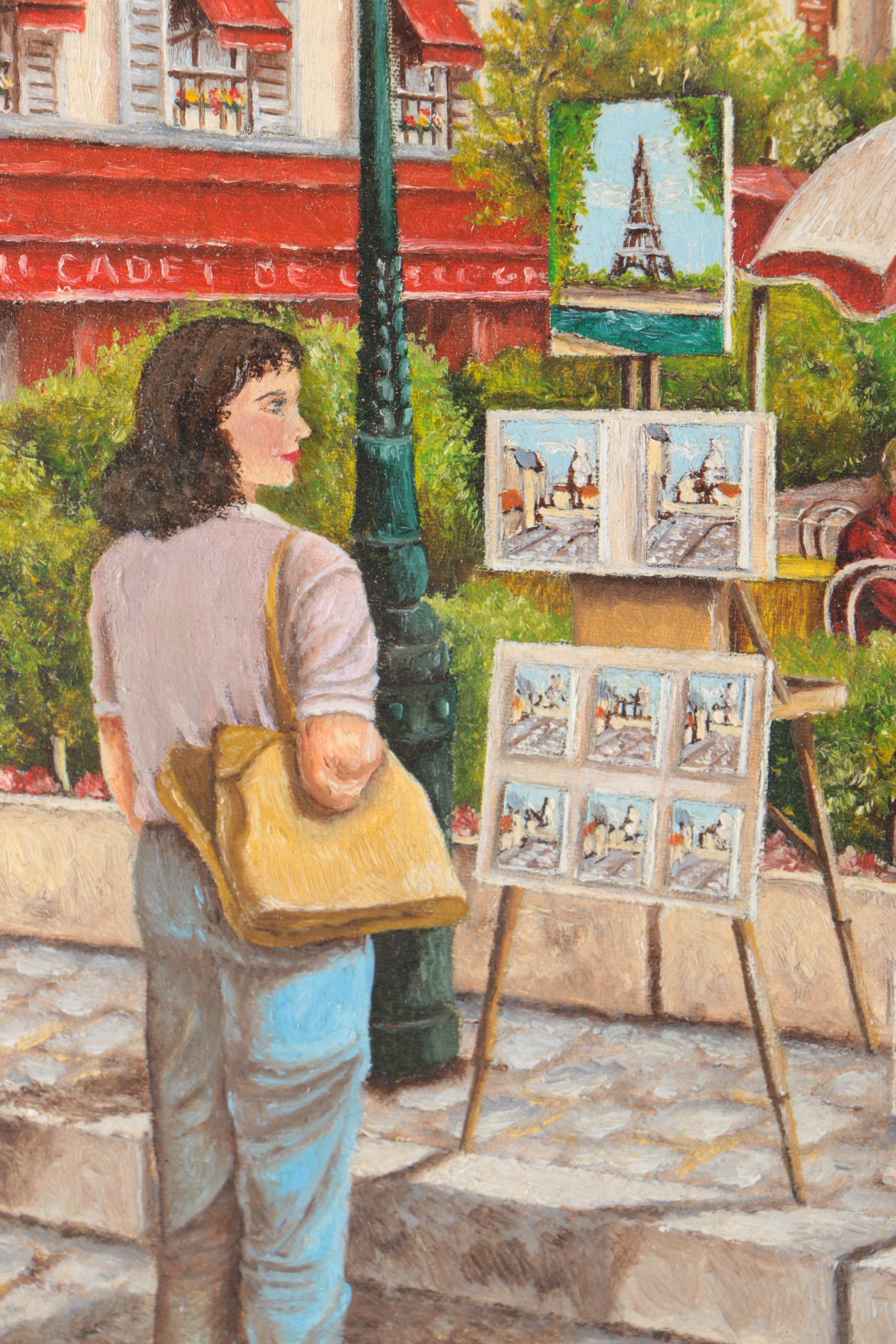 A. Bullara "Place du Tertre" Oil on Canvas