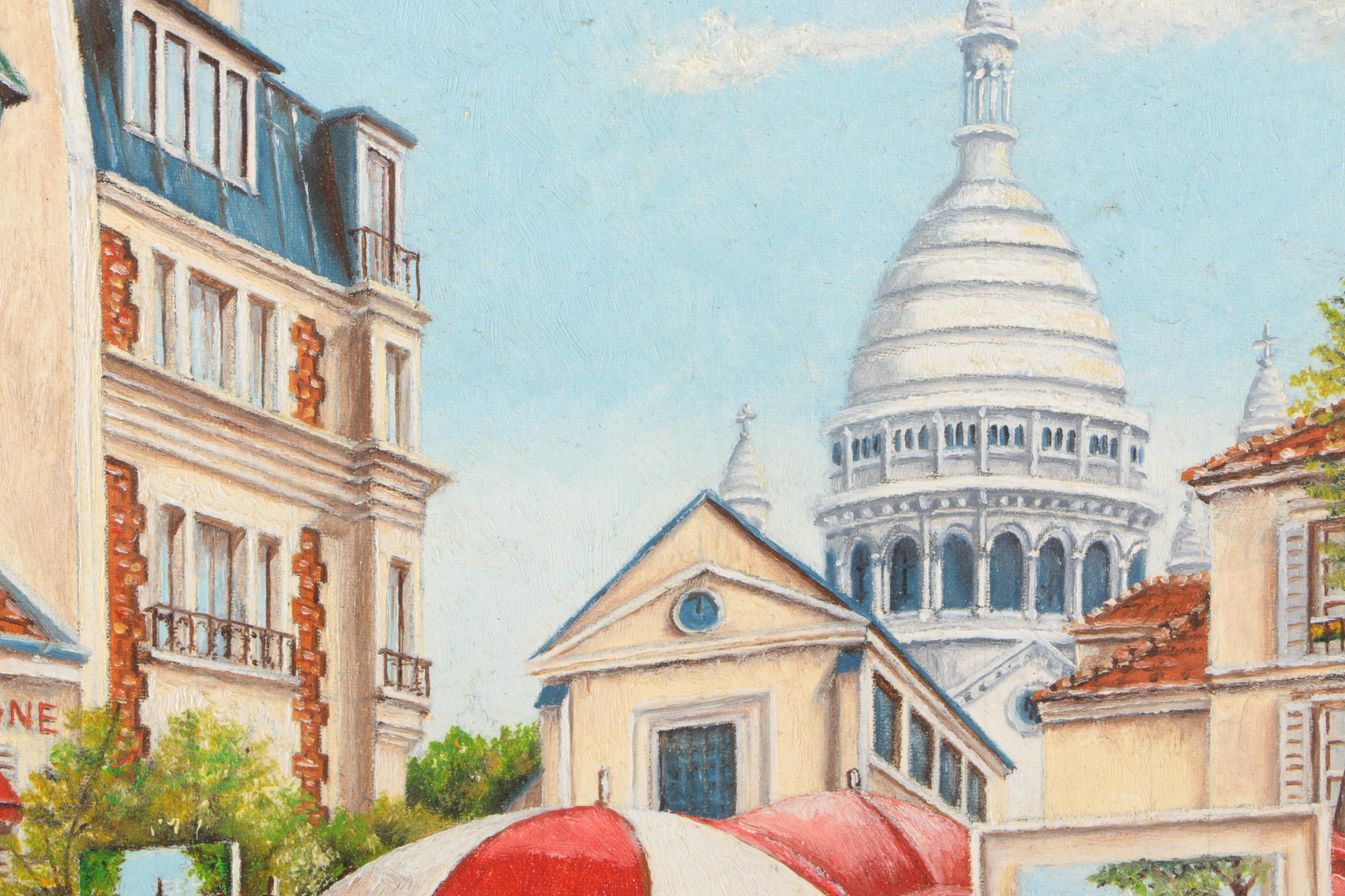 A. Bullara "Place du Tertre" Oil on Canvas