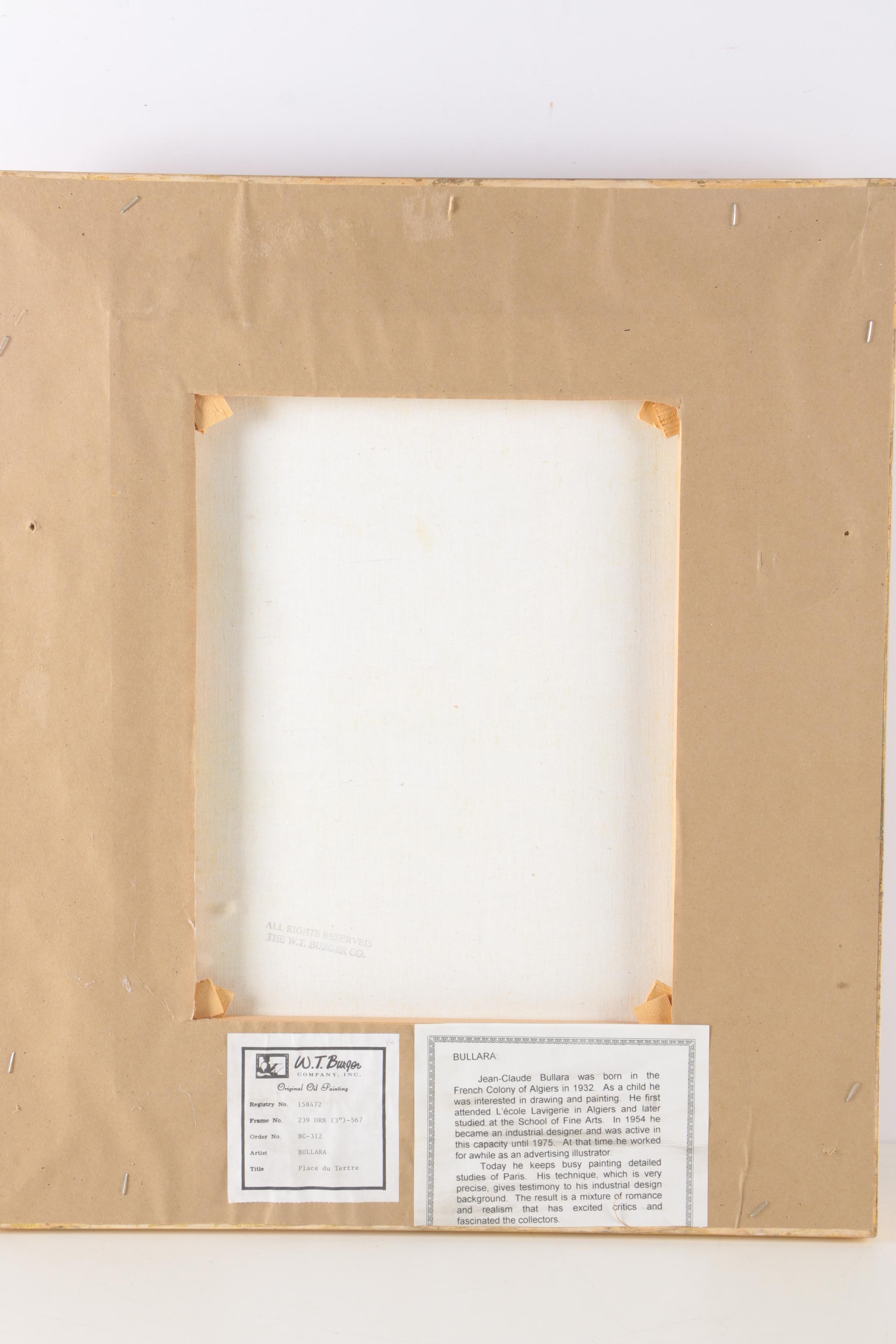 A. Bullara "Place du Tertre" Oil on Canvas