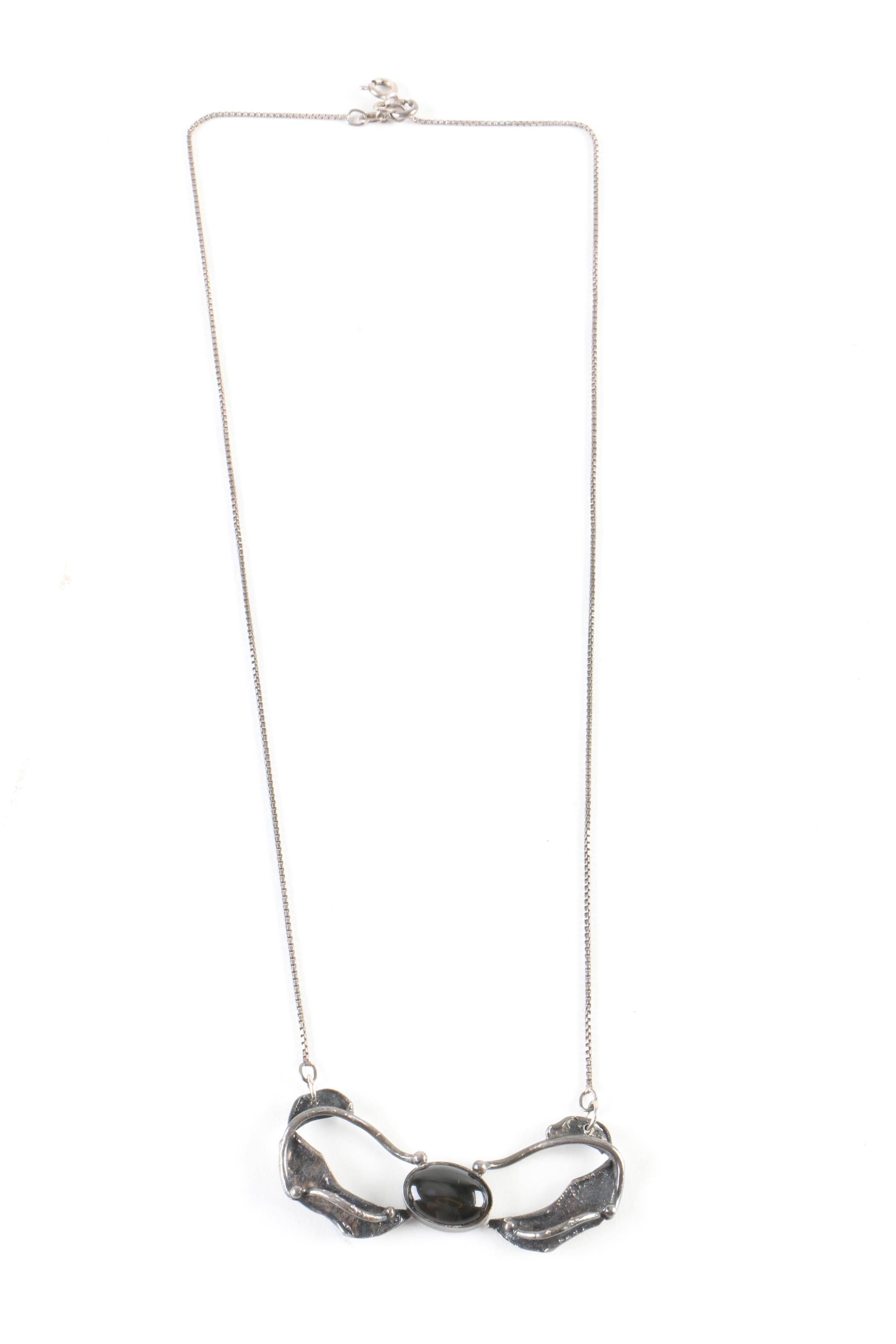 Sterling Silver Jewelry Featuring Mother of Pearl and Onyx