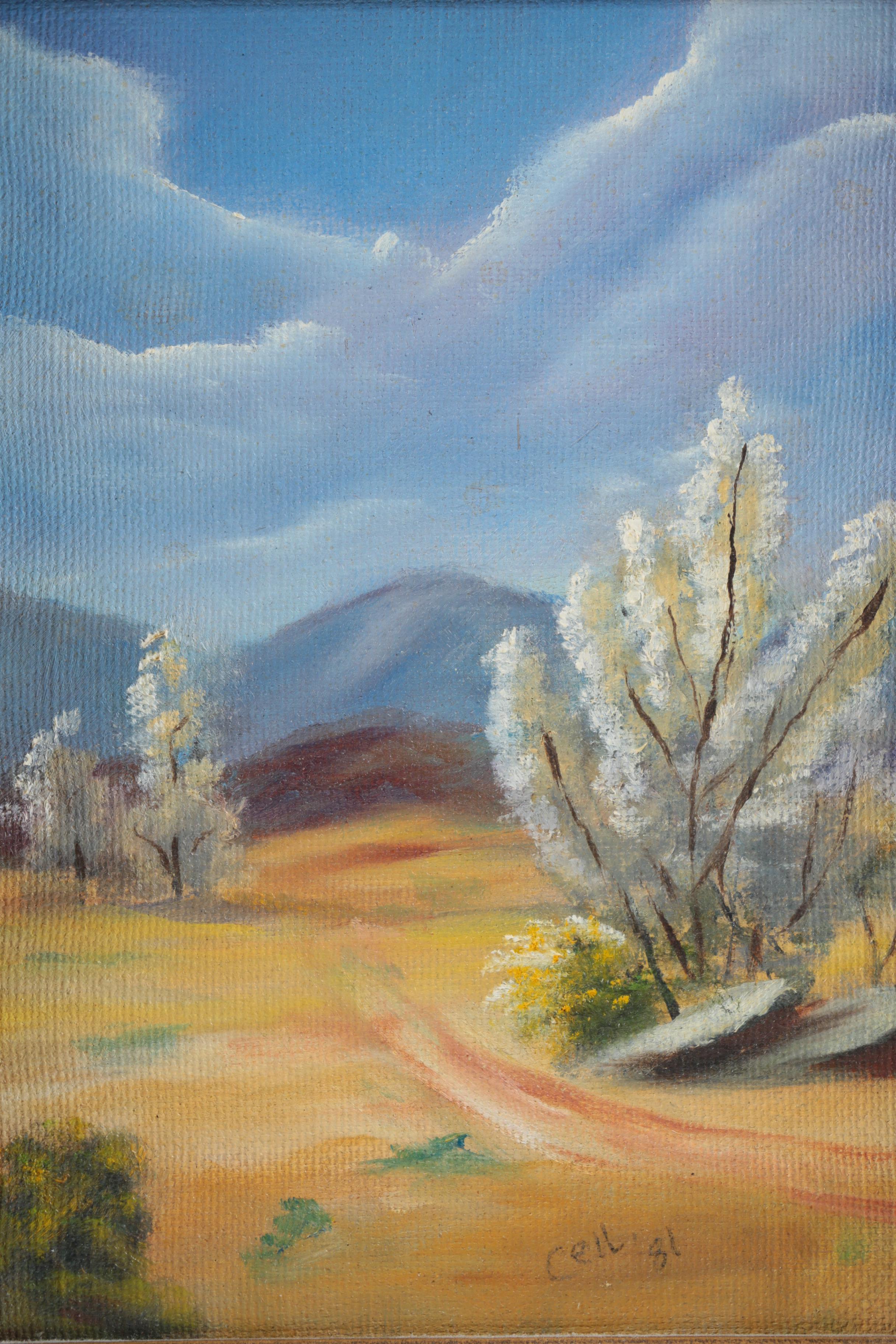 Cell 1981 Oil Painting on Canvas of Desert Landscape