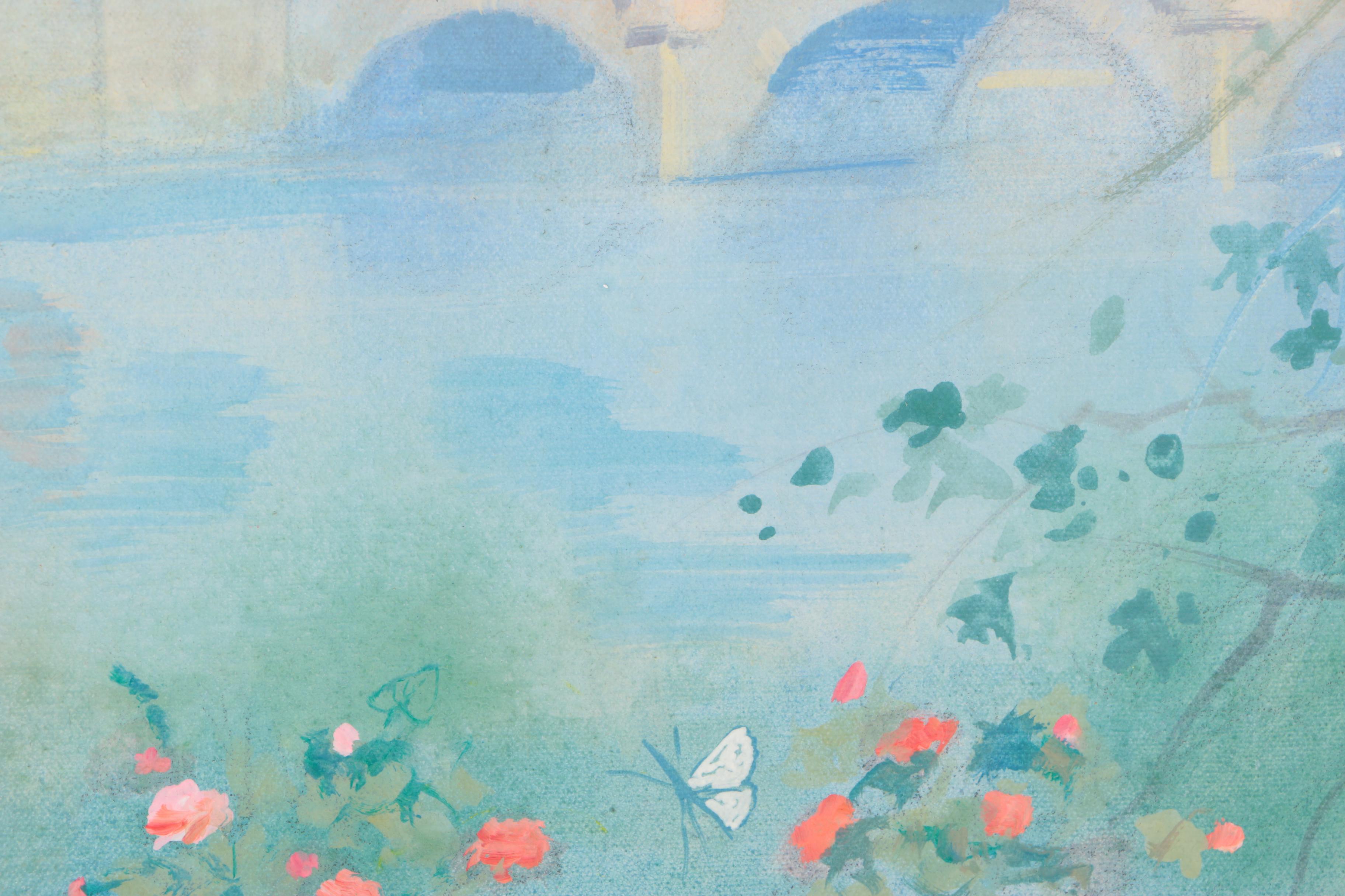 William Benecke "Paris Window" Oil on Canvas