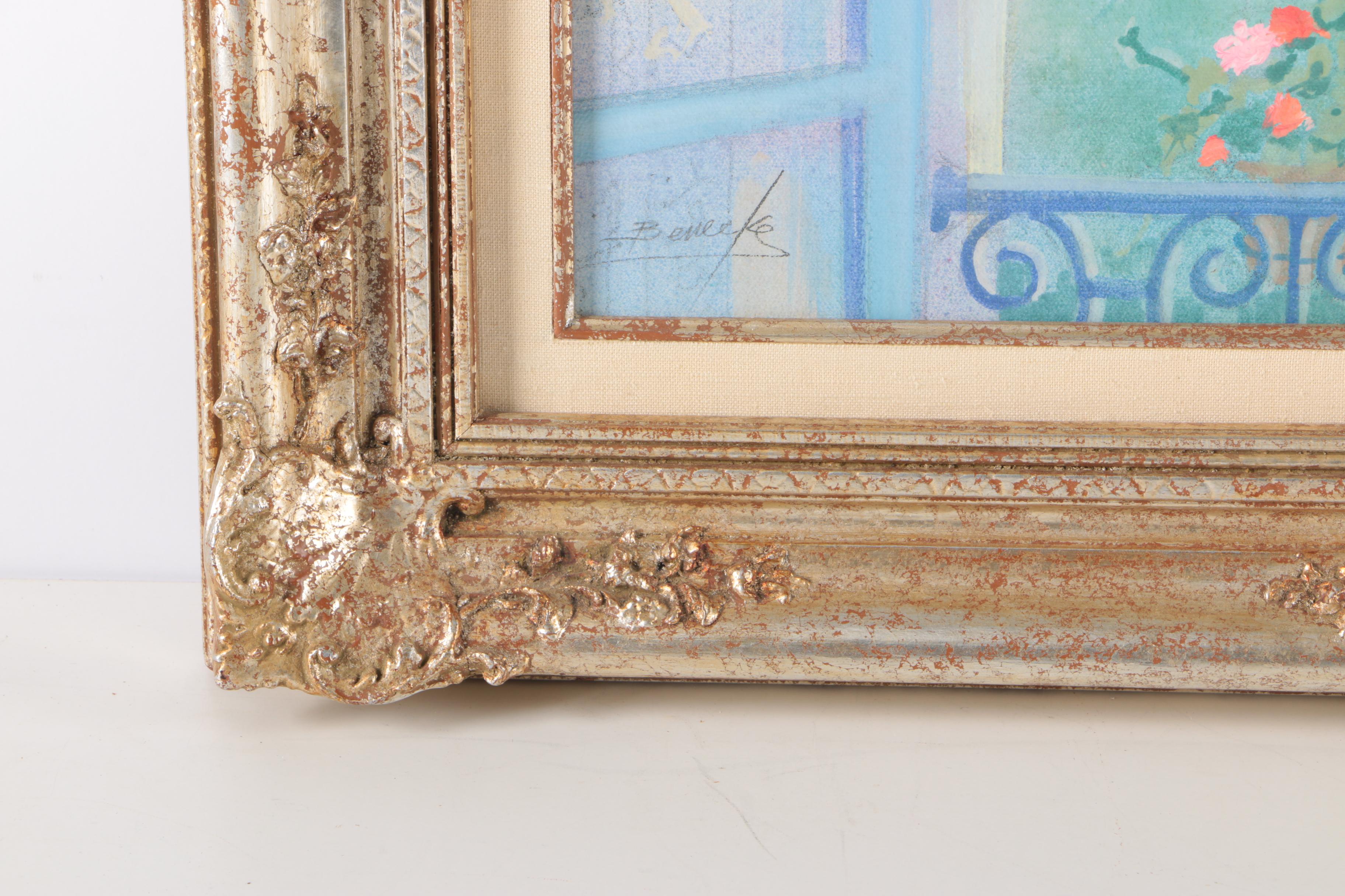 William Benecke "Paris Window" Oil on Canvas