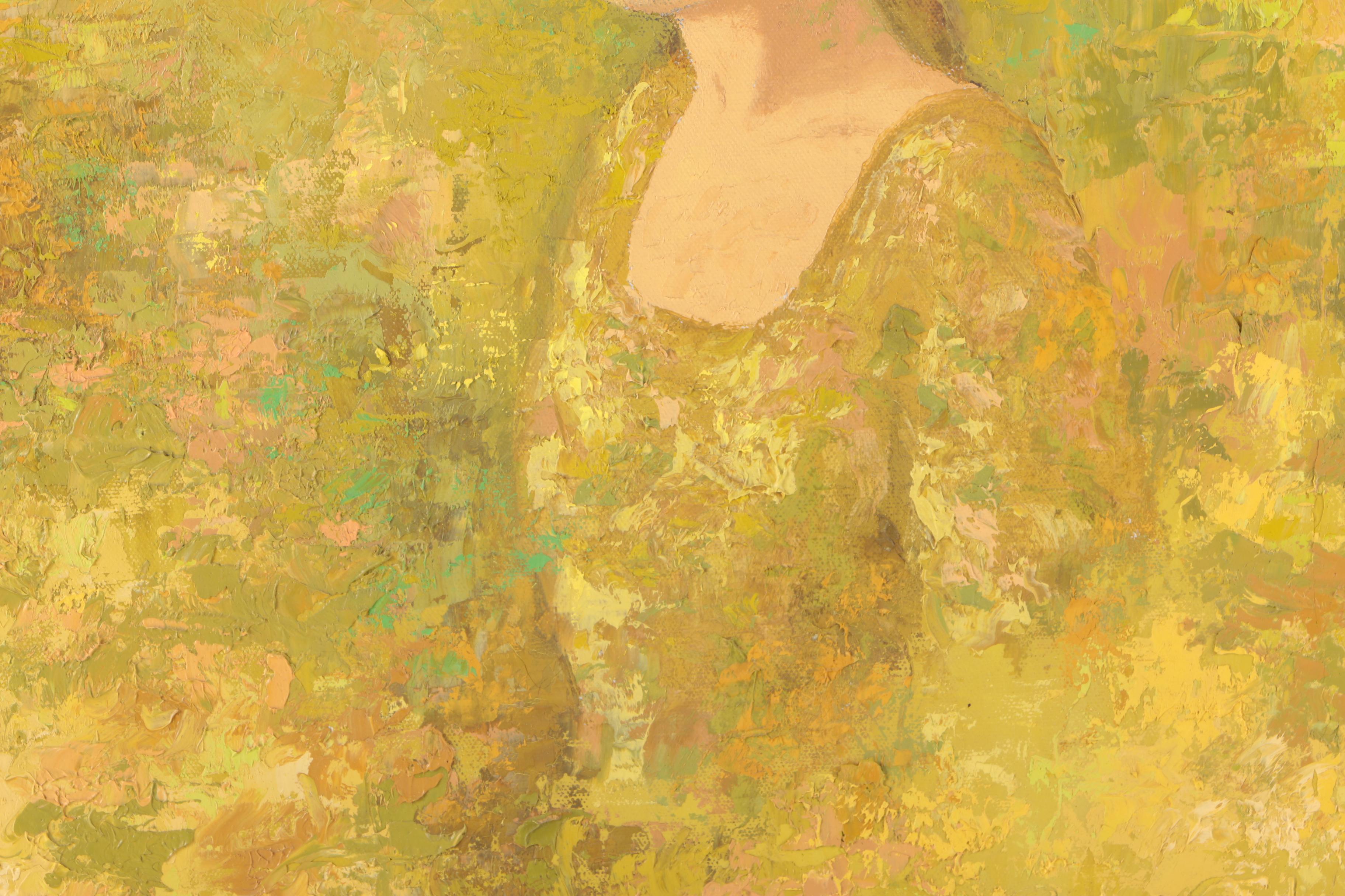 Signed Modernist Oil Painting Of Woman by Peter Schofield