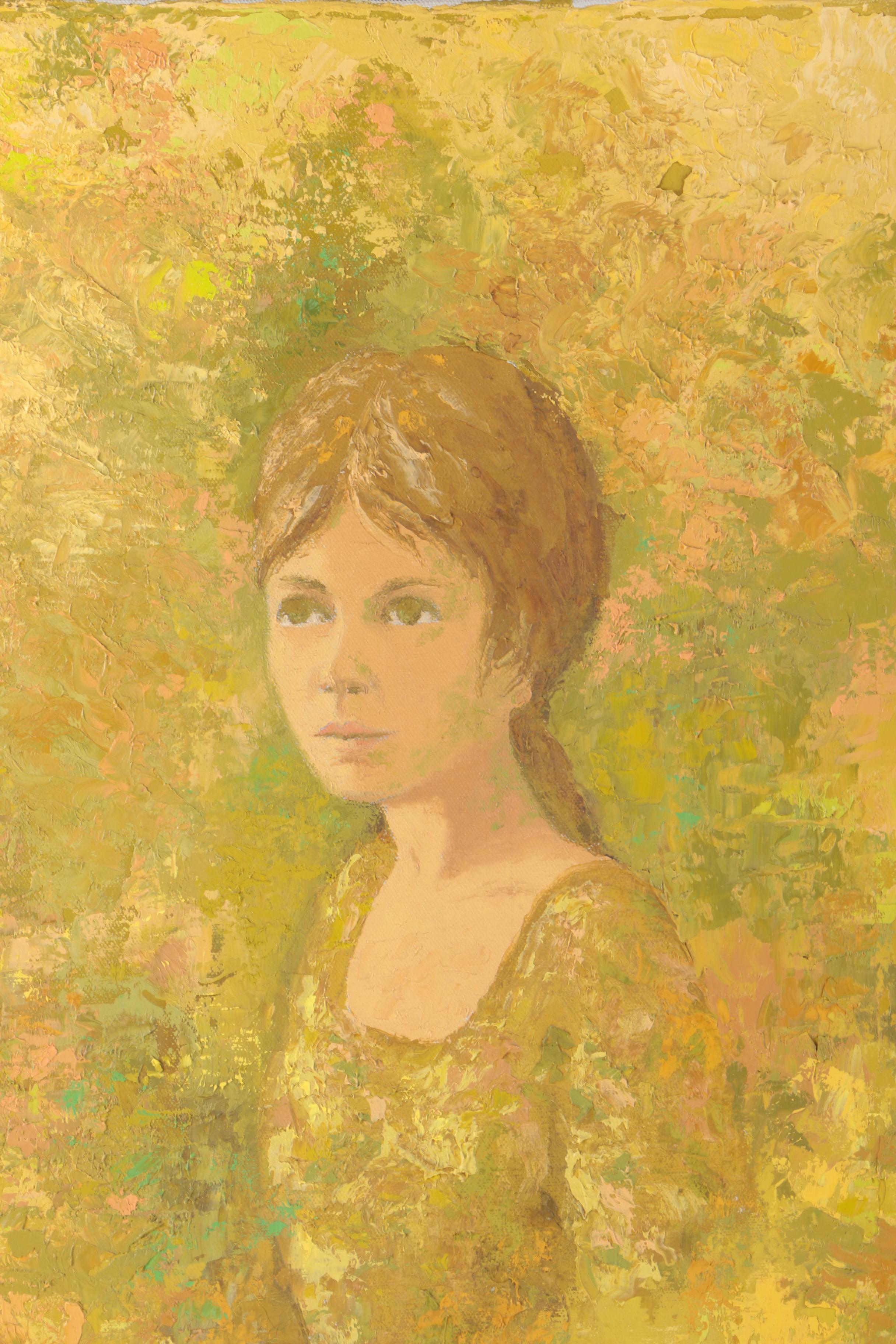 Signed Modernist Oil Painting Of Woman by Peter Schofield